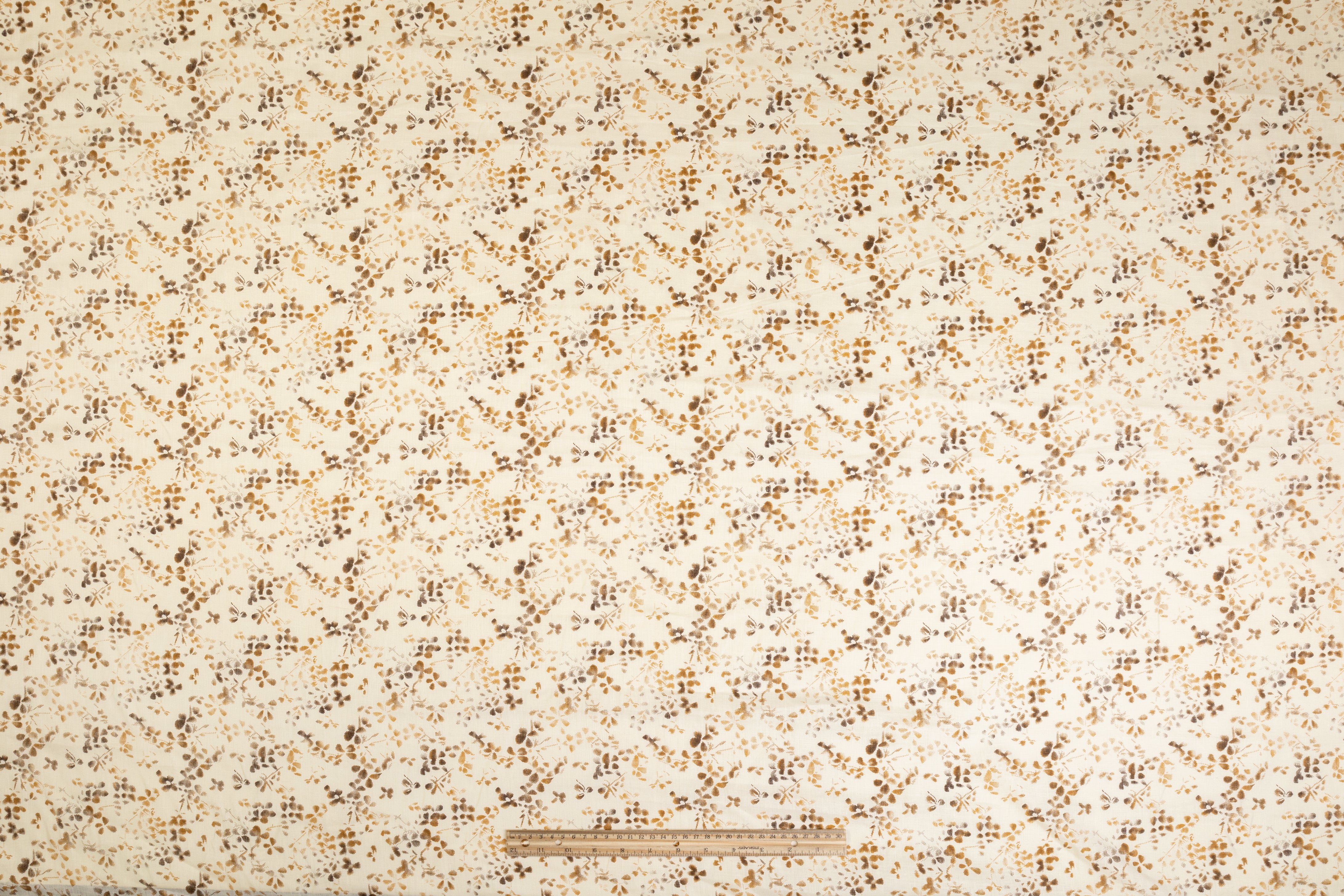 Floral Linen - Beige Khaki