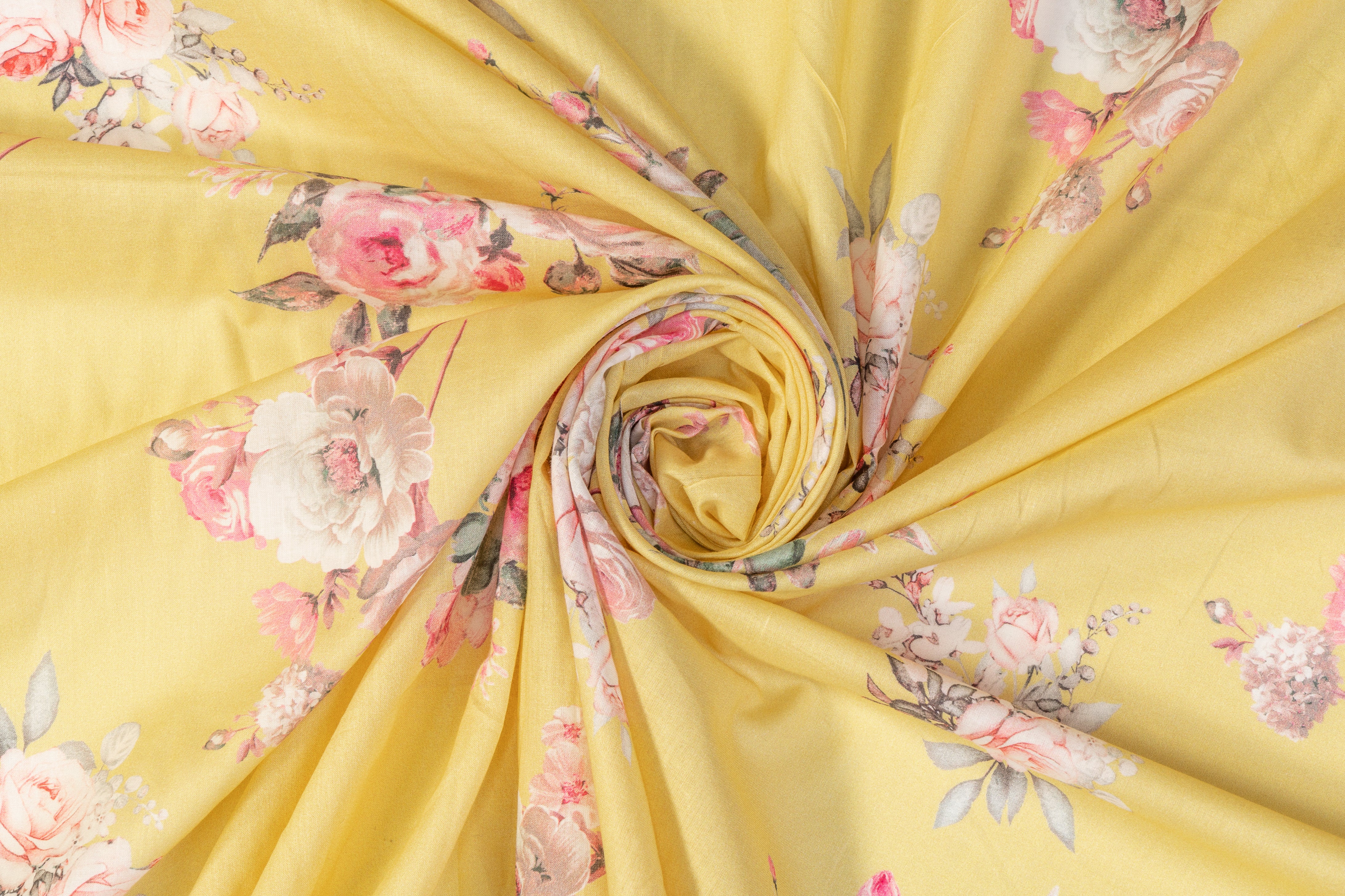 Floral Cotton Voile - Yellow
