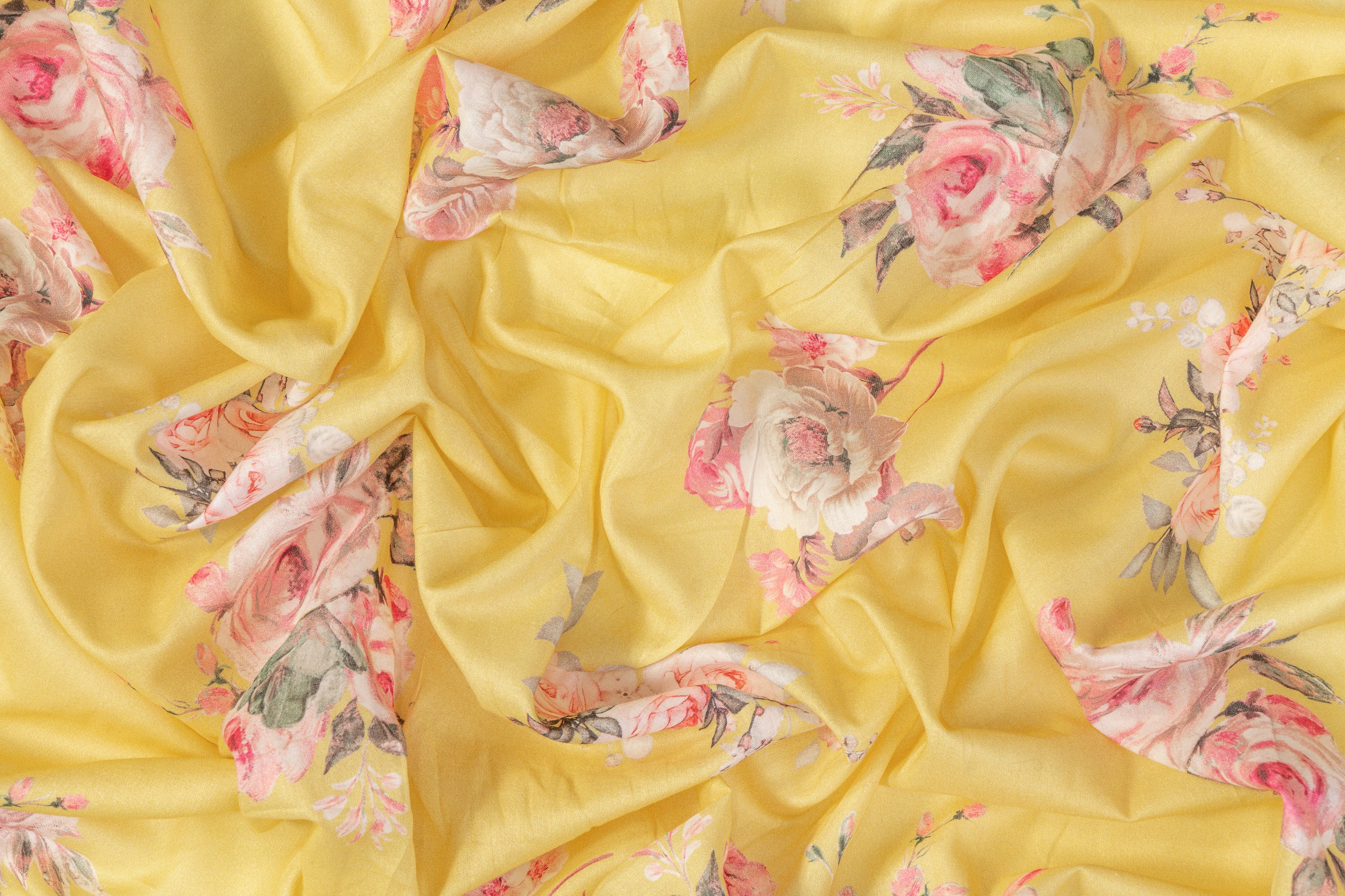 Floral Cotton Voile - Yellow