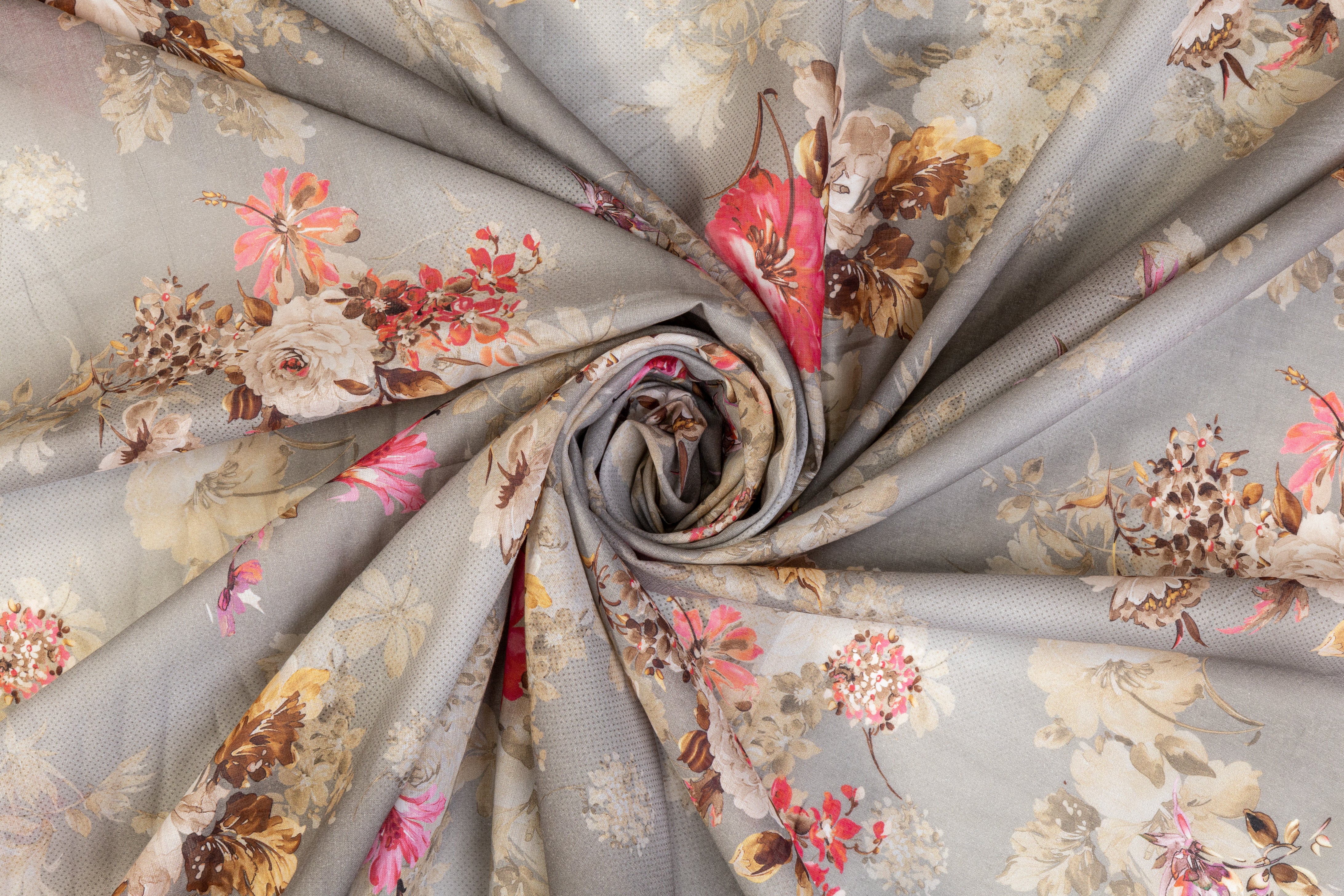 Floral Cotton Voile - Gray Multicolor