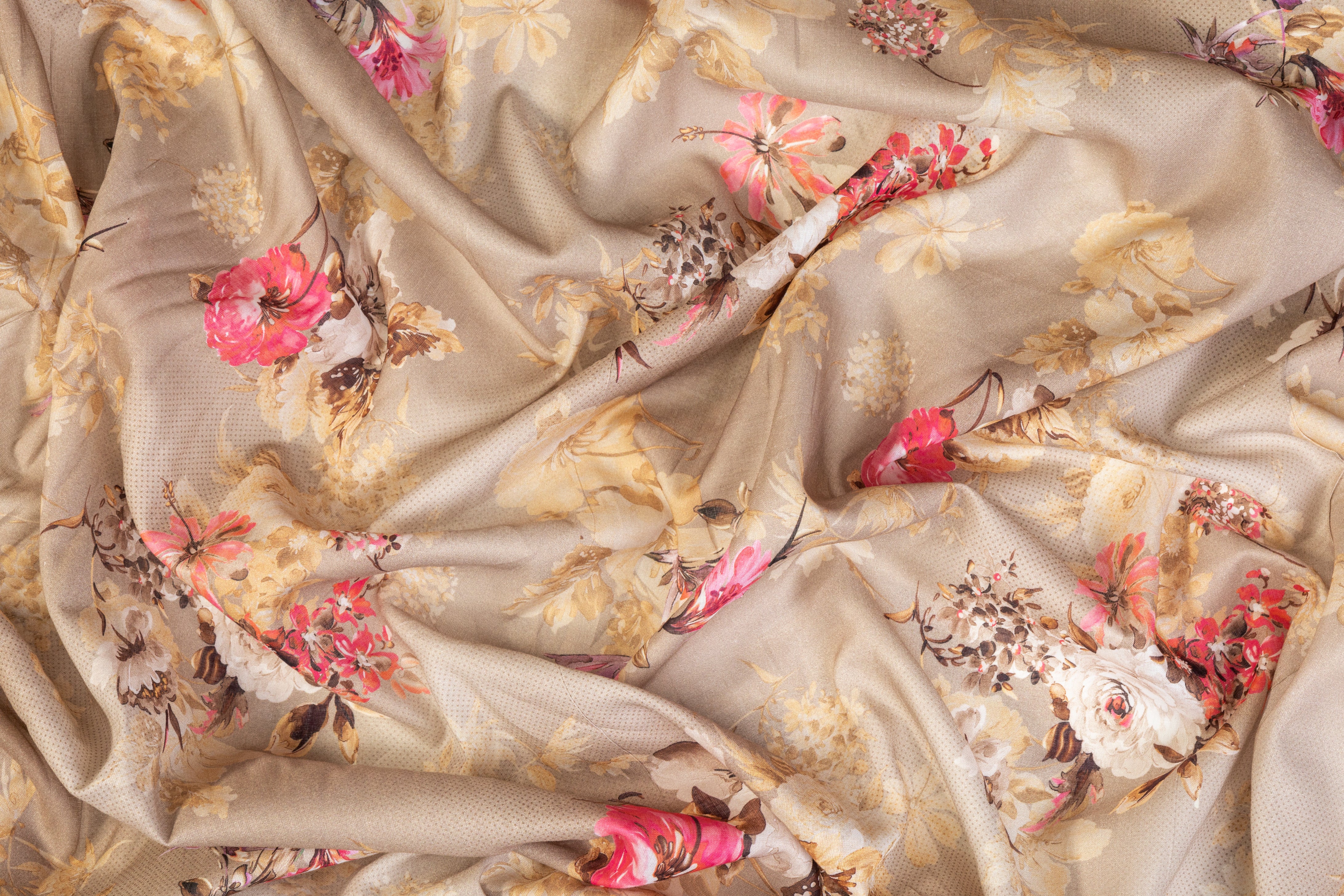 Floral Cotton Voile - Desert Brown