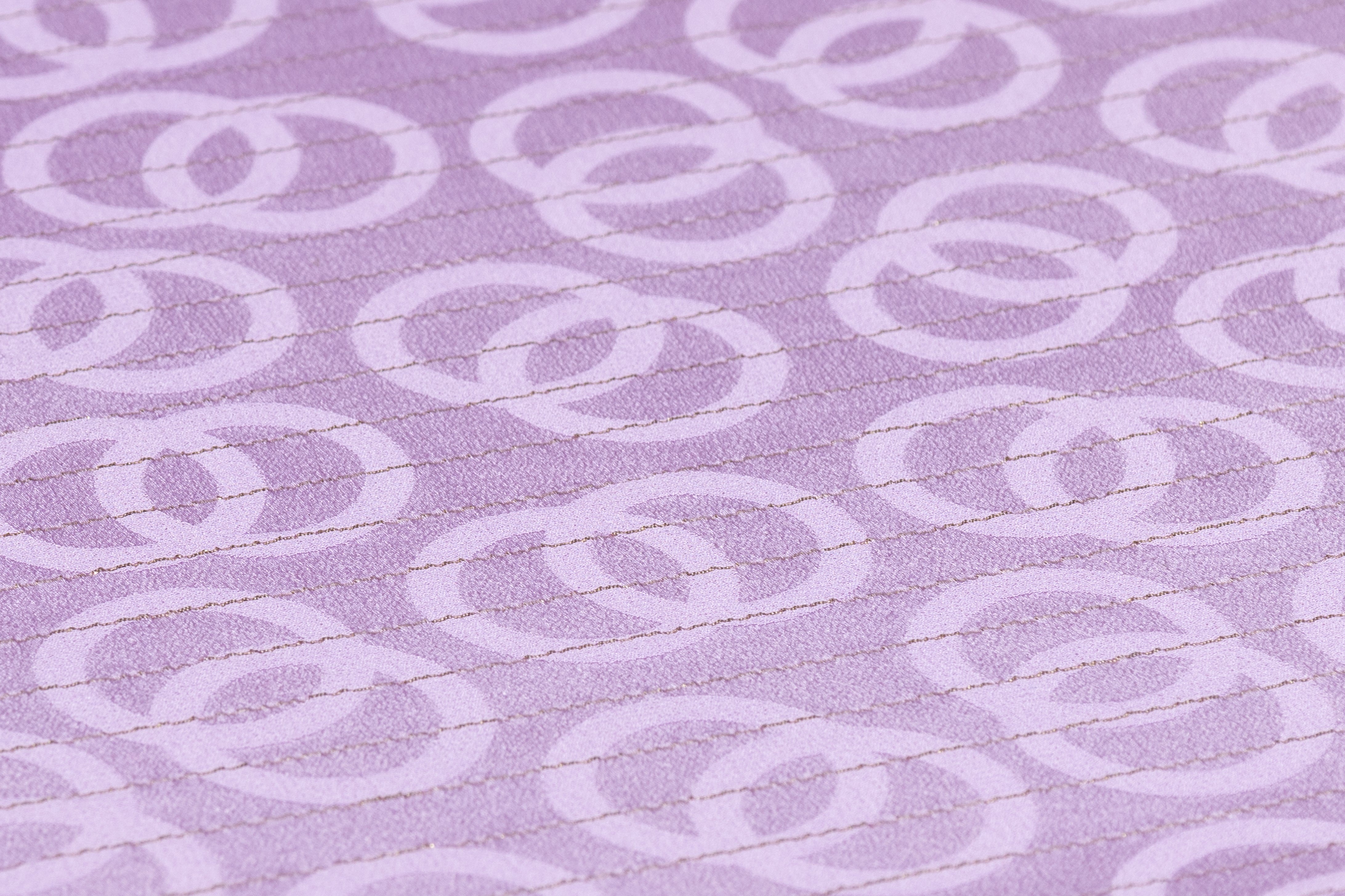Geometric Italian Metallic Silk Jacquard - Lilac / Gold