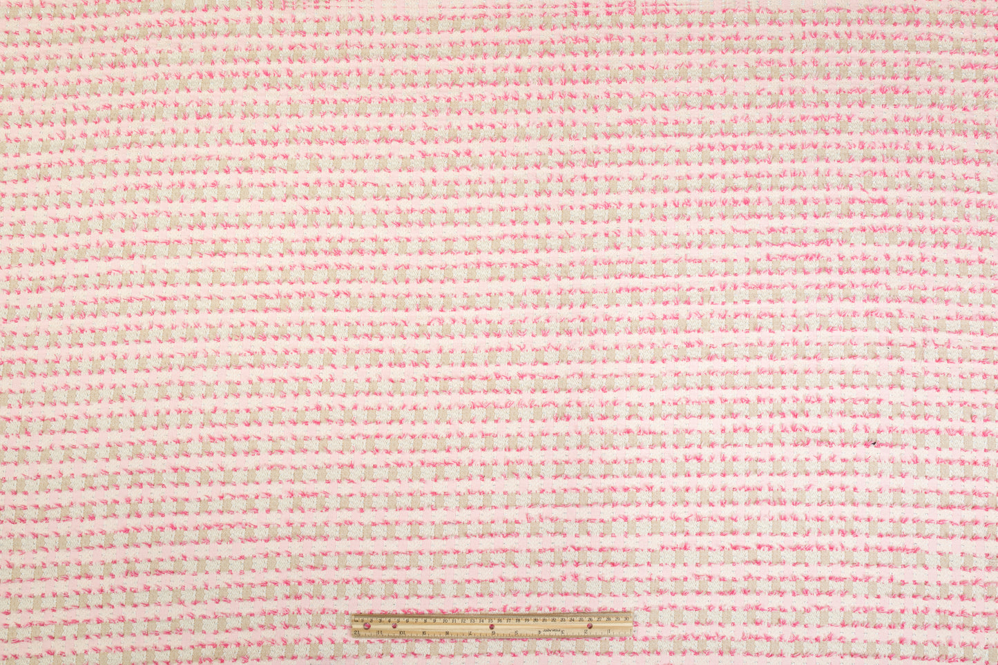 Metallic Cotton Tweed - Pink and Beige