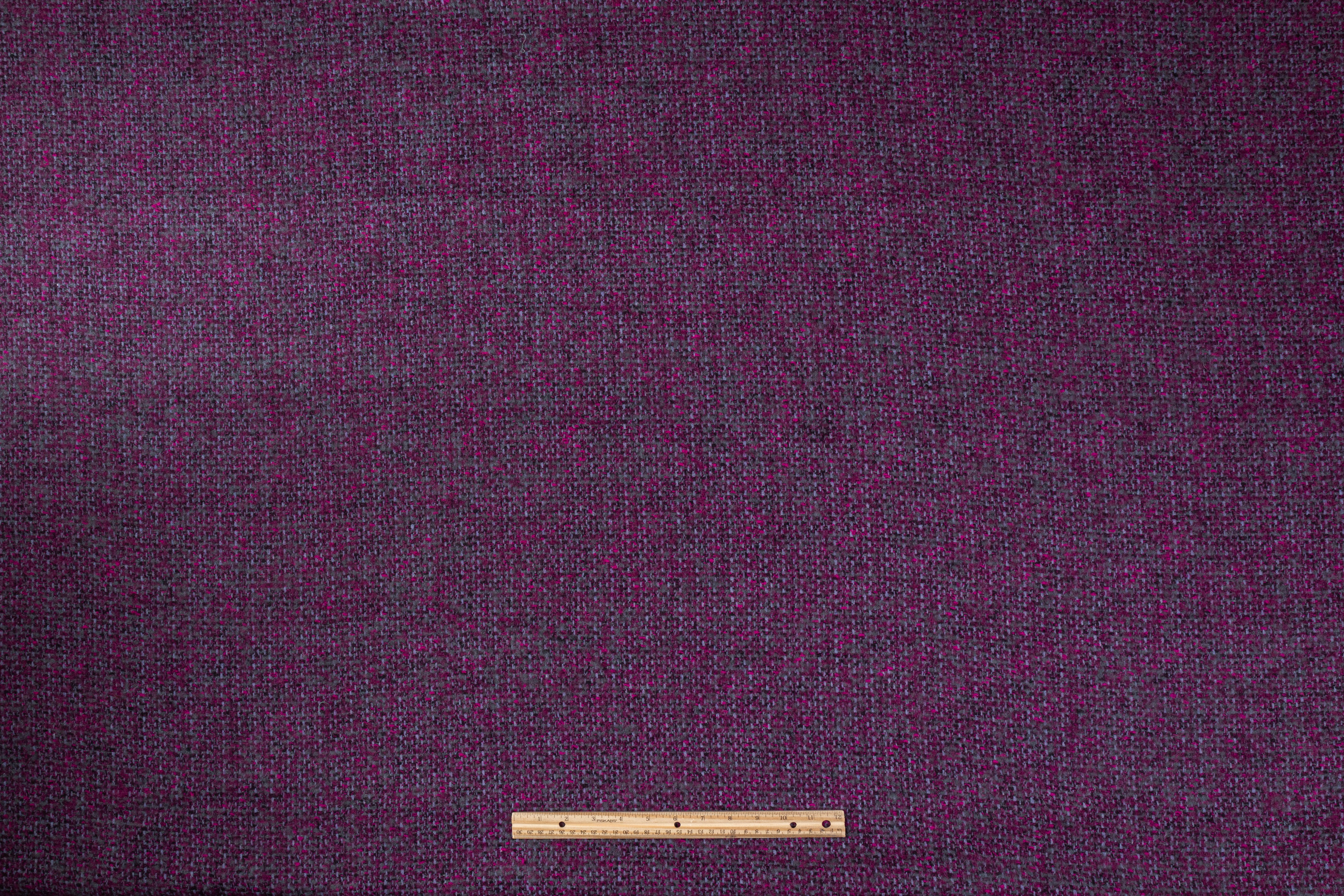 Italian Wool Tweed - Purple / Gray