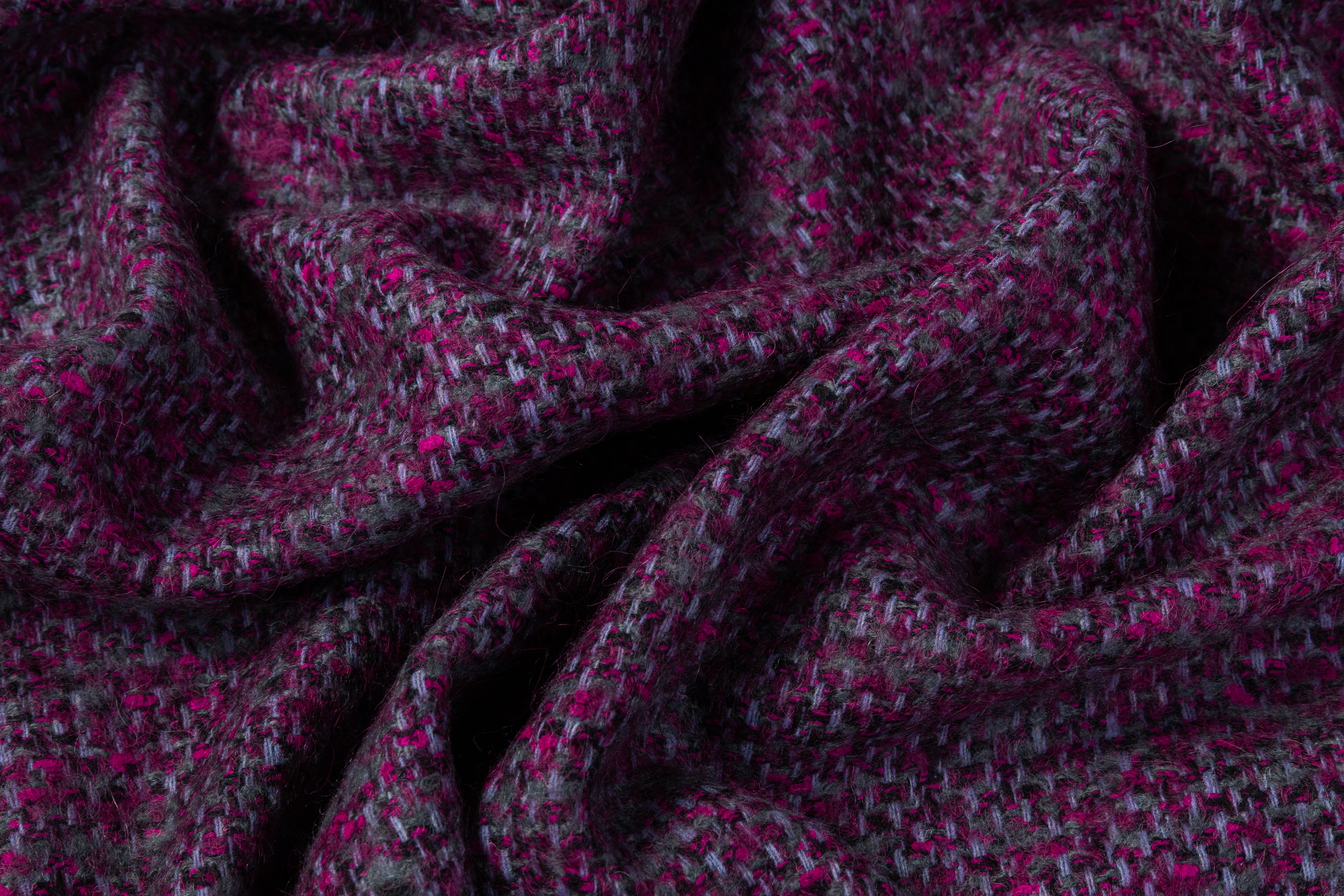 Italian Wool Tweed - Purple / Gray