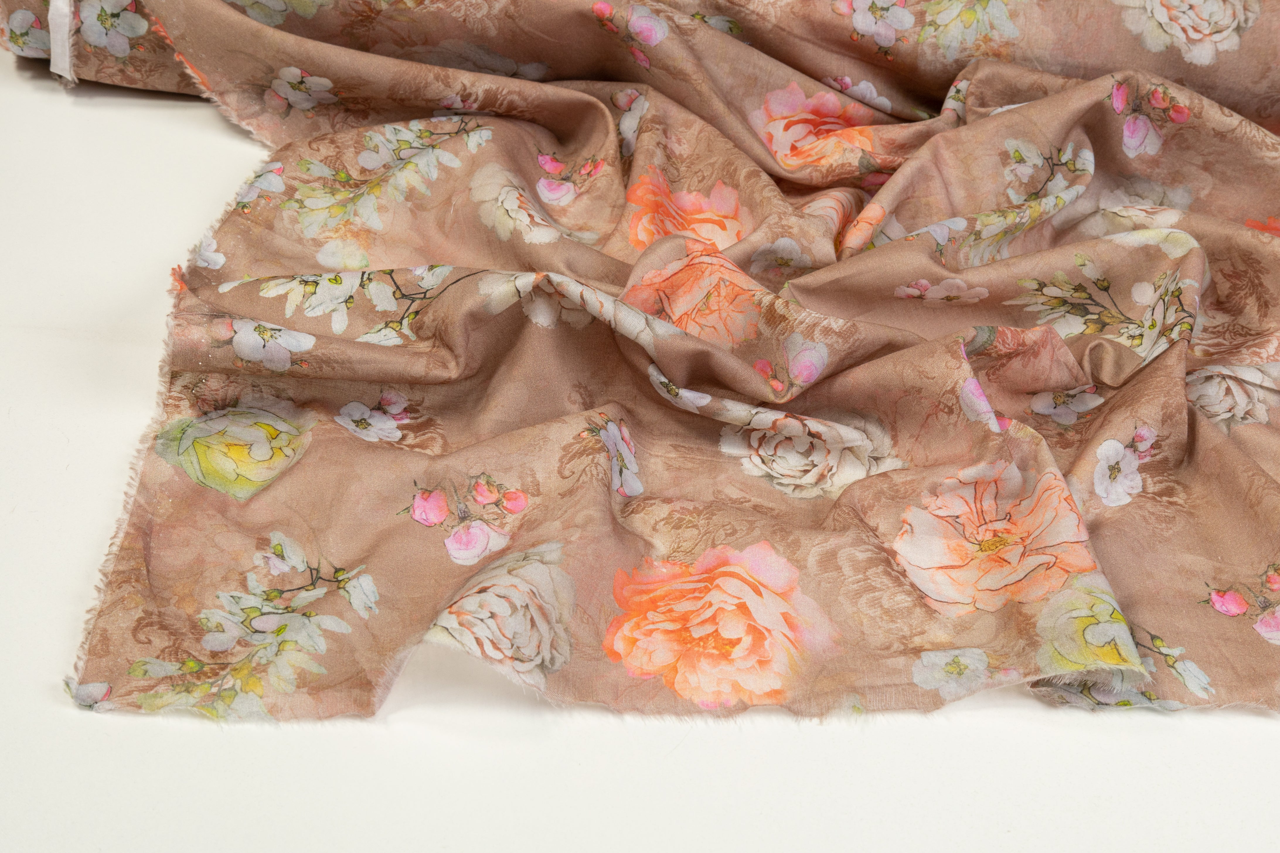 Floral Cotton Voile - Dusty Mauve