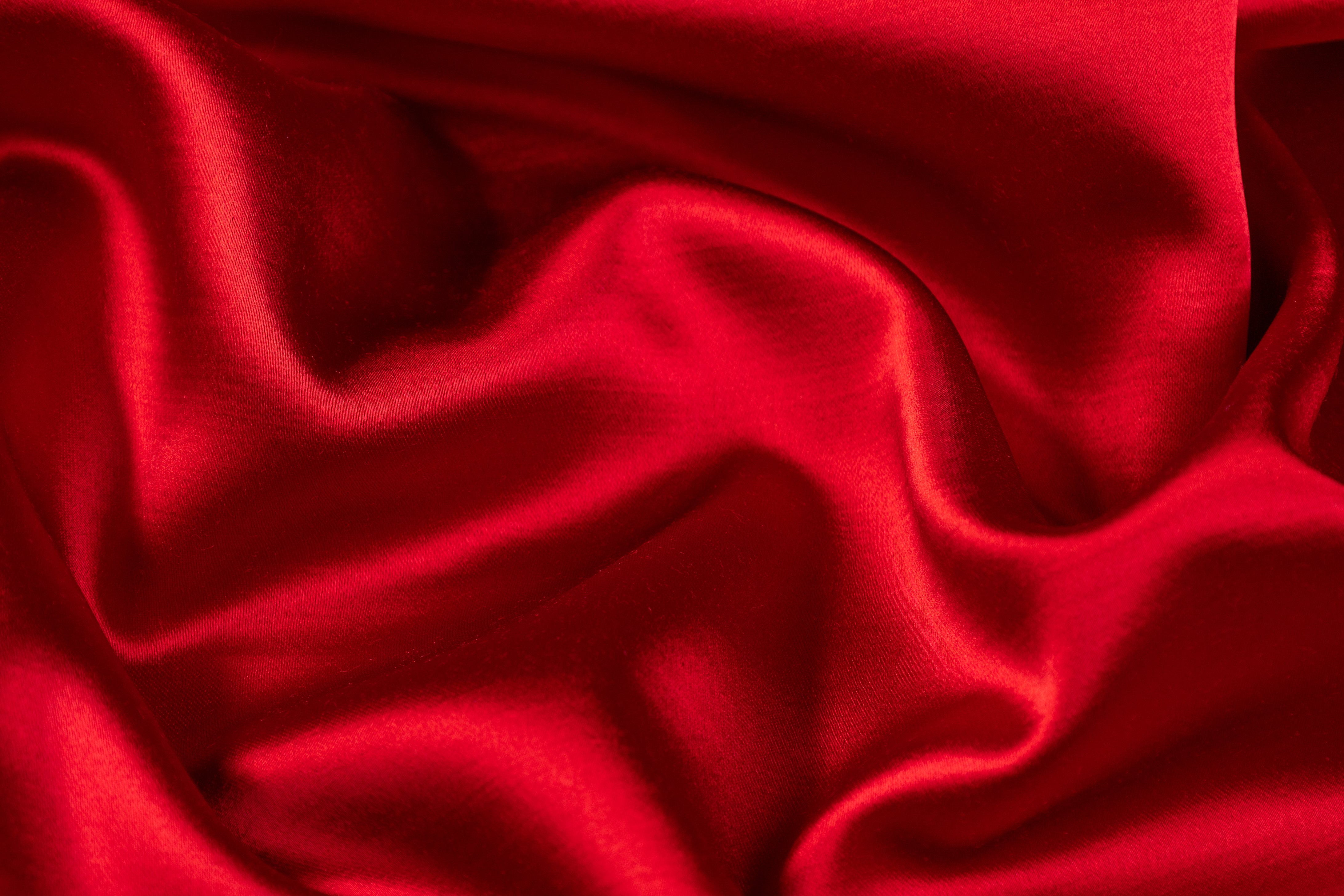 Italian Acetate Wool Satin - Red
