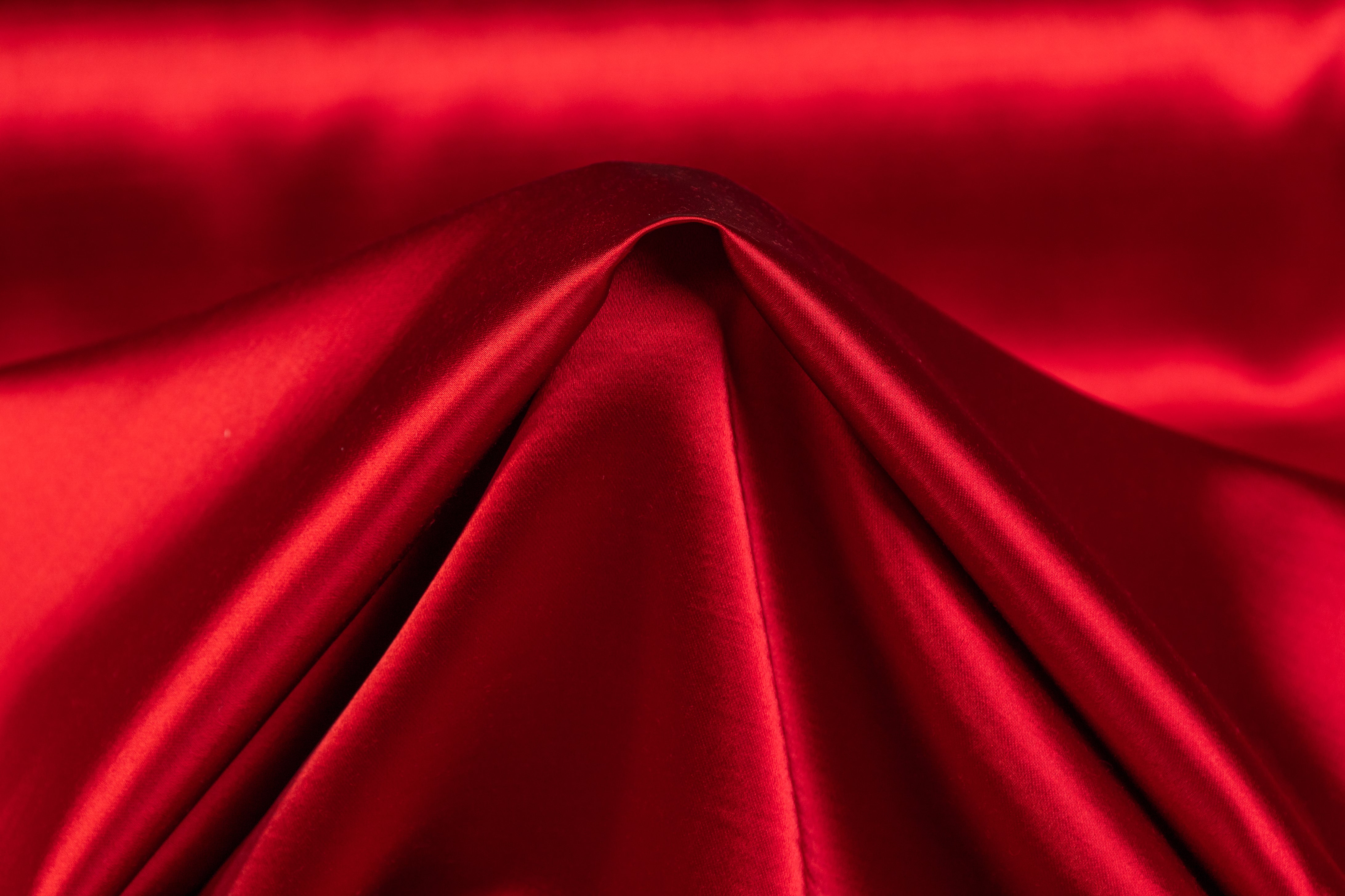 Italian Acetate Wool Satin - Red