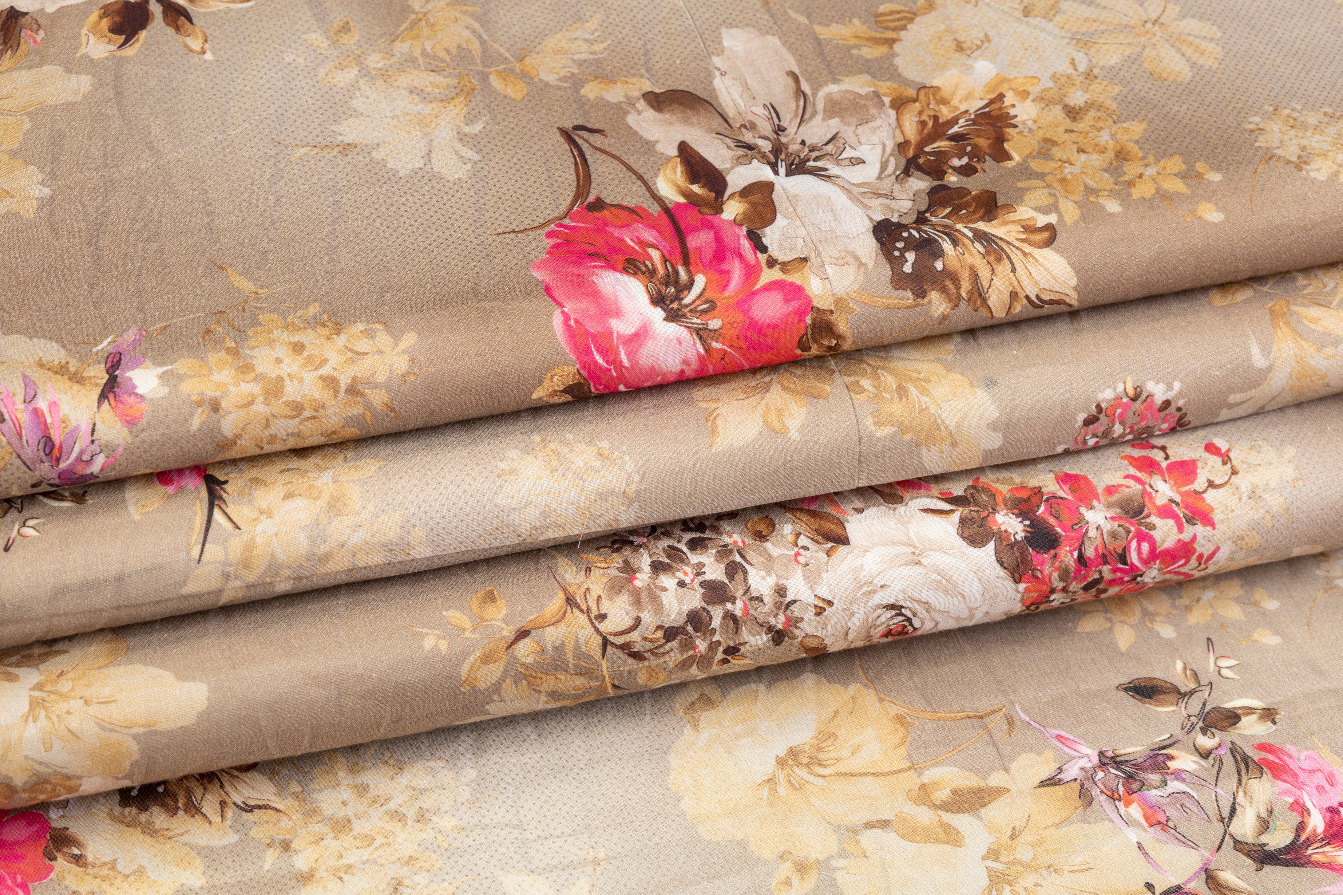 Floral Cotton Voile - Desert Brown