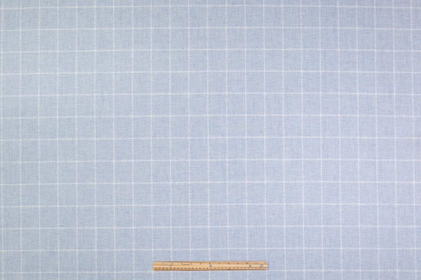 Windowpane Italian Cotton Linen Wool Suiting - Blue