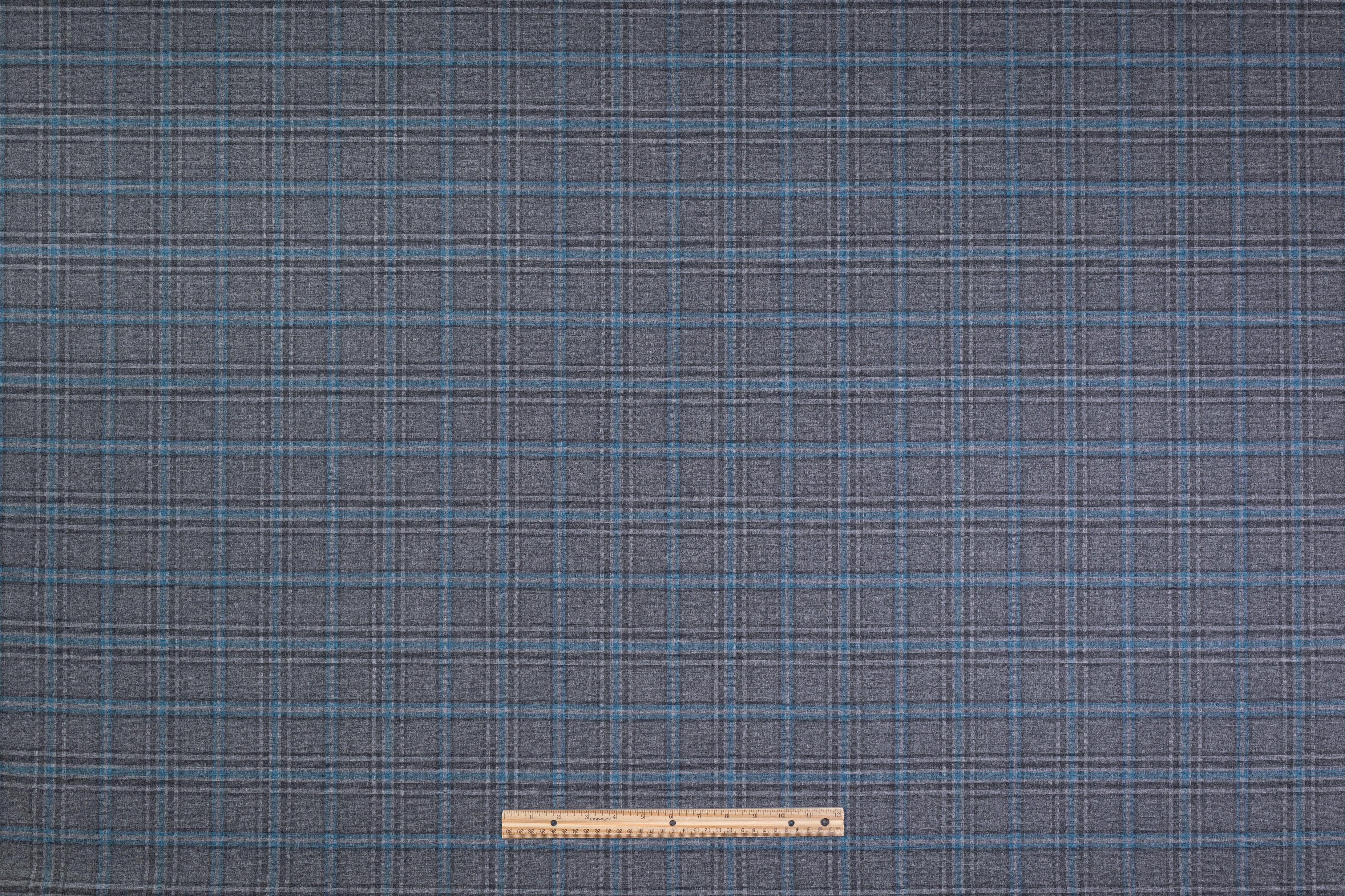 Reda - Checked Italian Wool Suiting - Gray / Blue