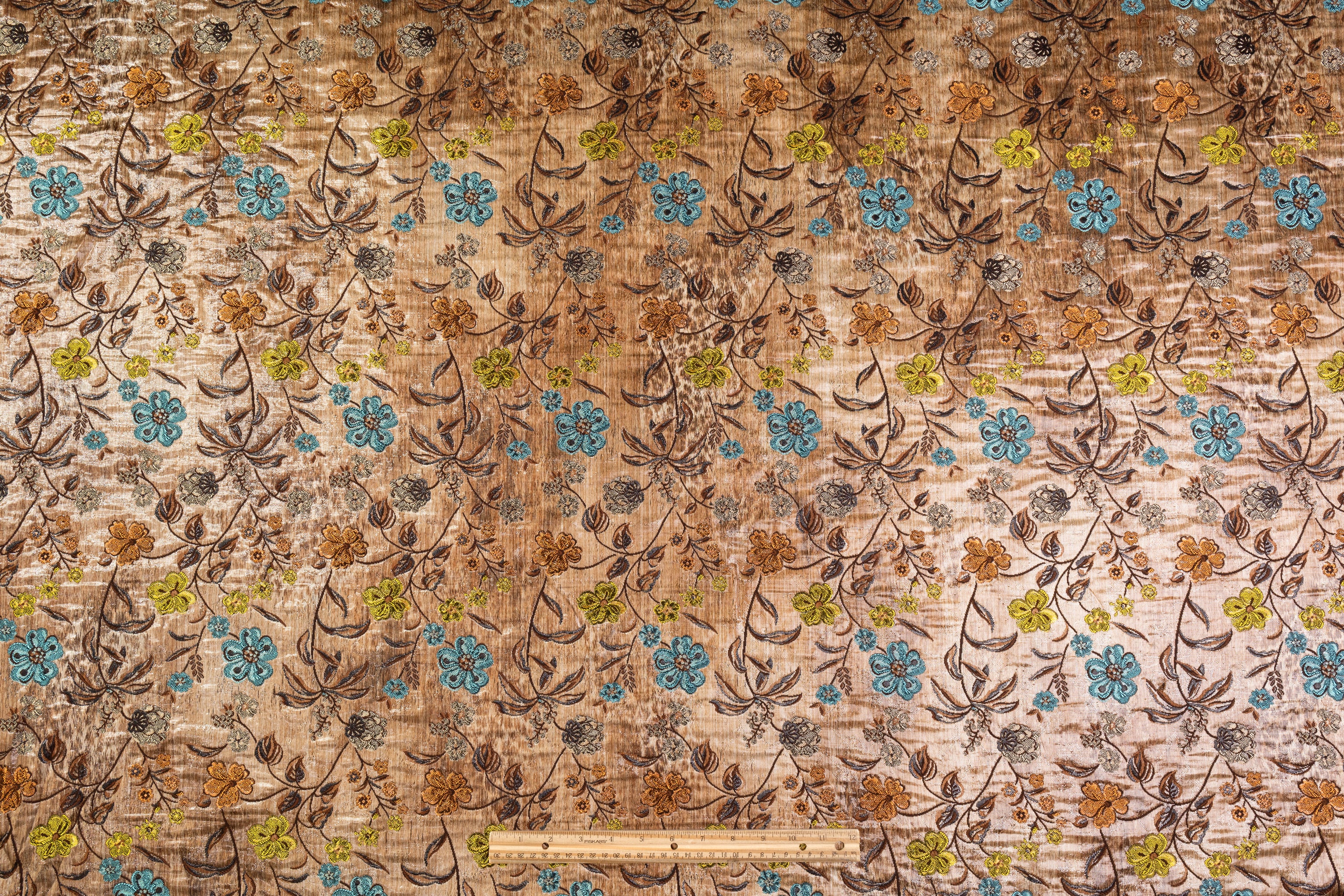 Floral Italian Chiné Brocade - Brown