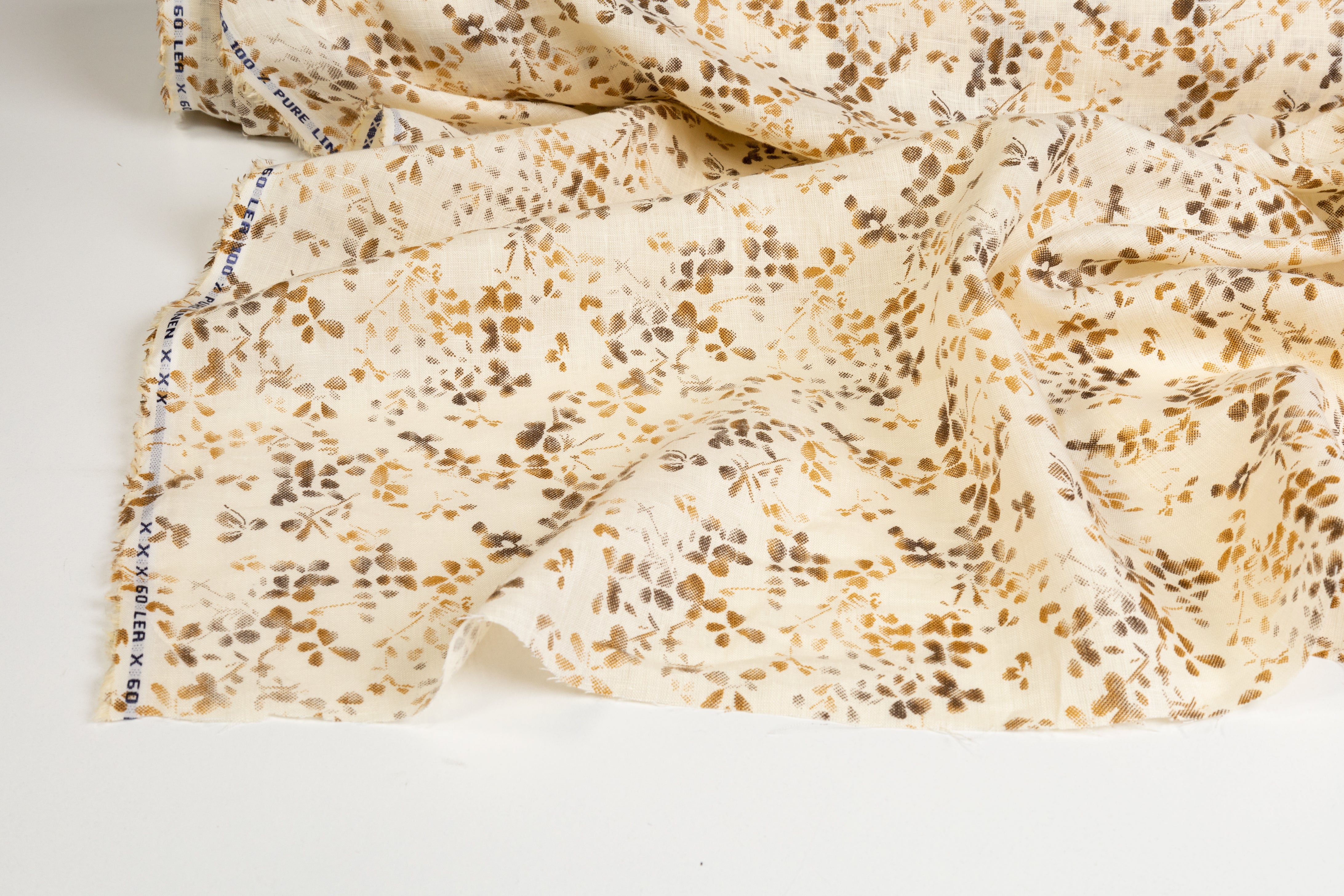 Floral Linen - Beige Khaki