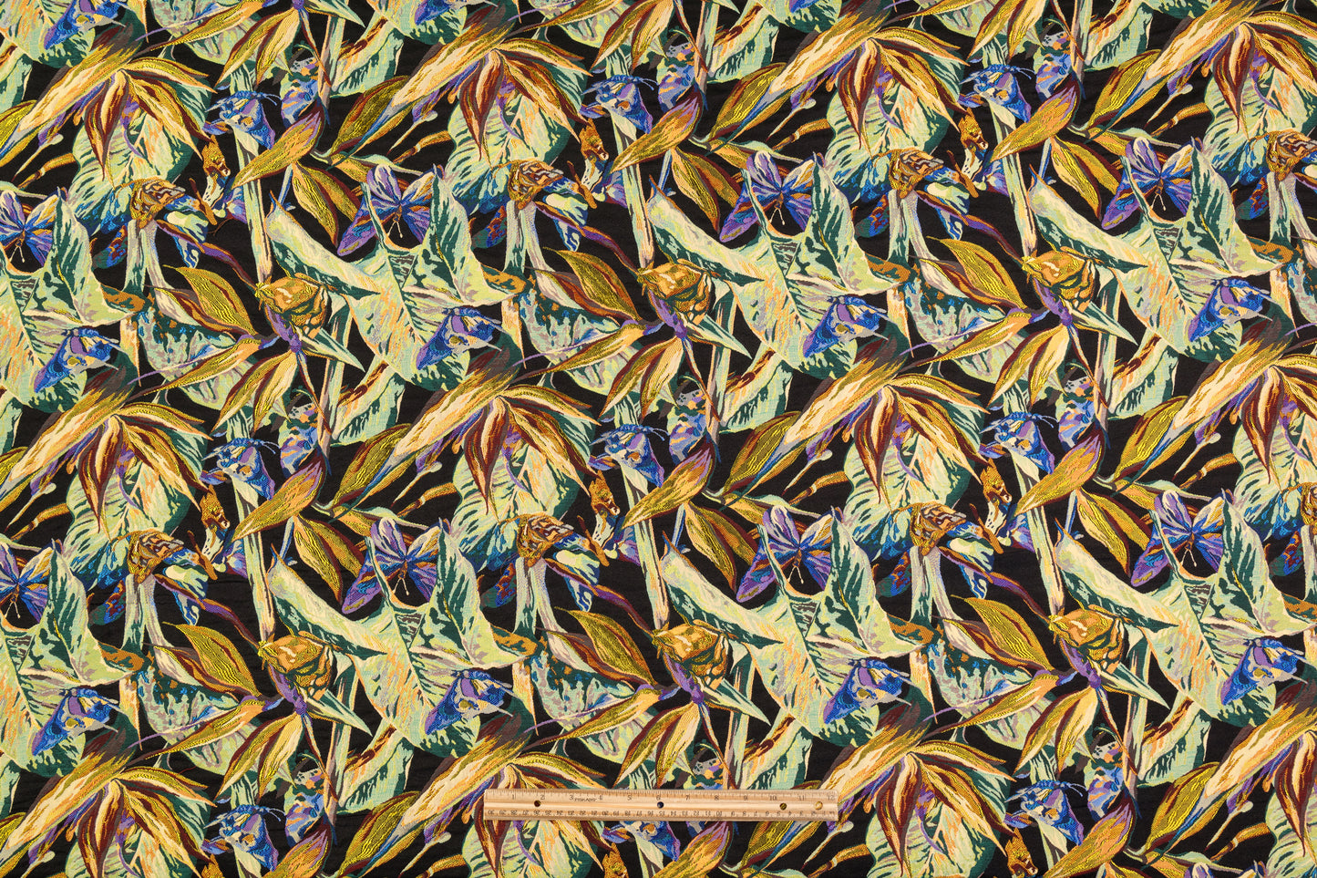 Tropical Italian Brocade - Blue / Green / Yellow