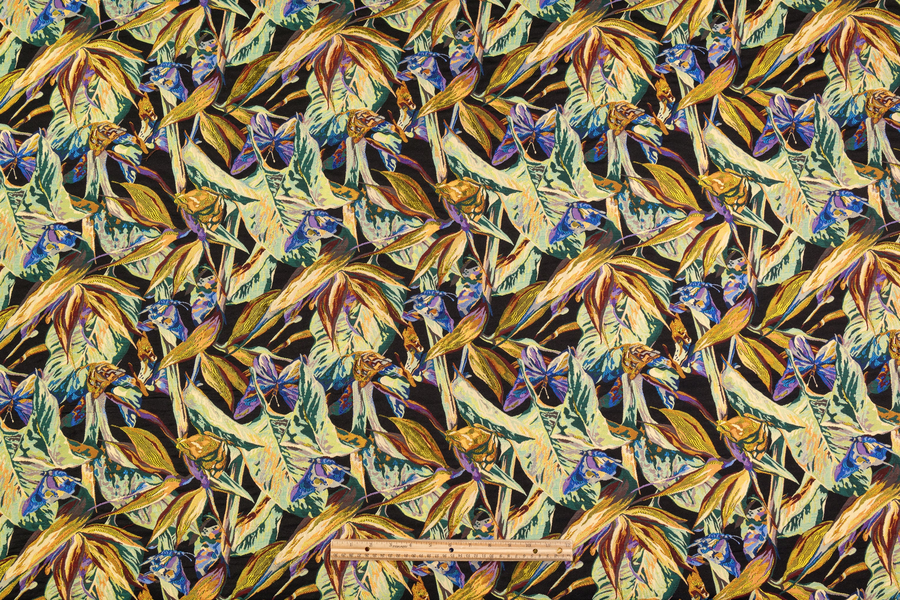 Tropical Italian Brocade - Blue / Green / Yellow
