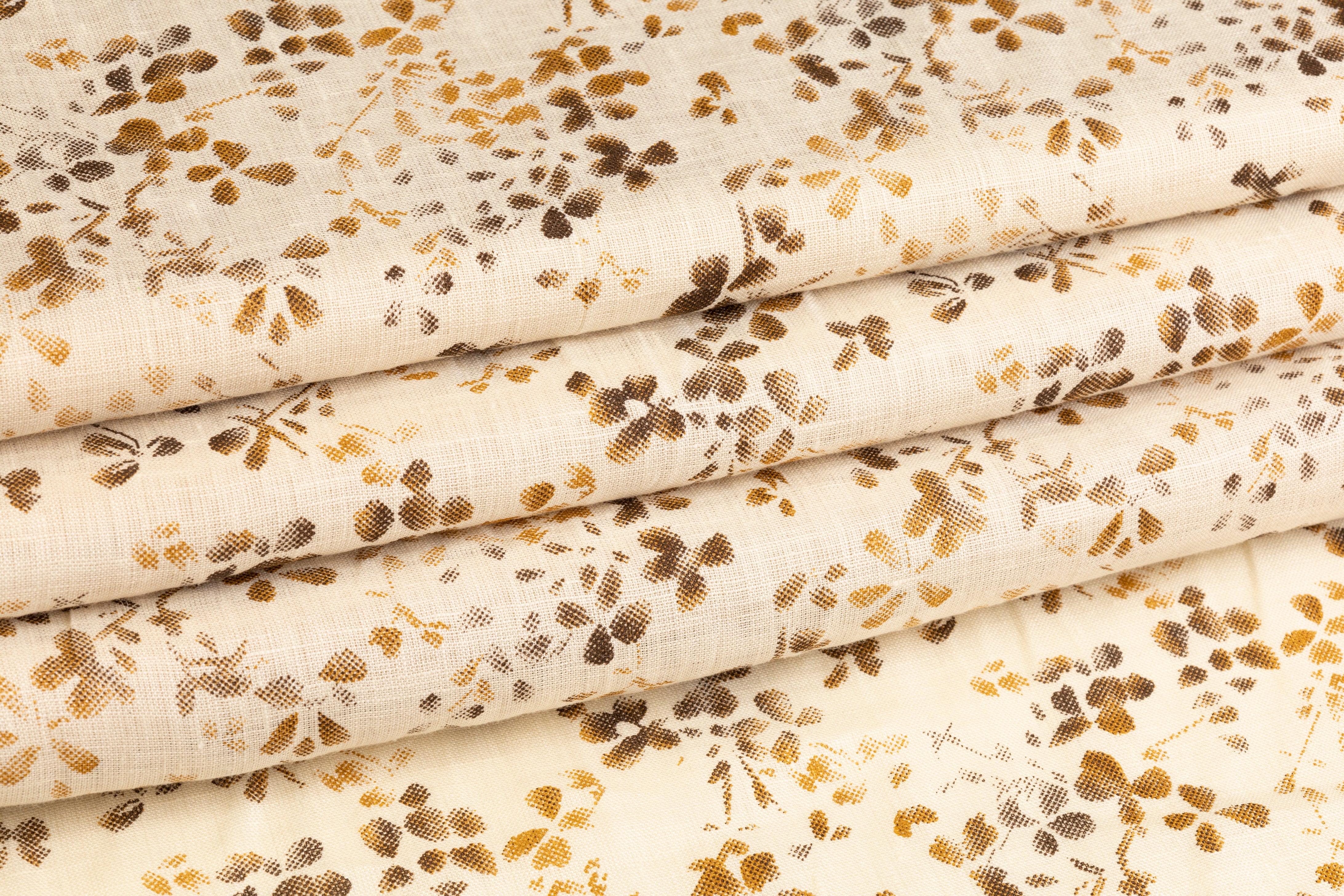 Floral Linen - Beige Khaki