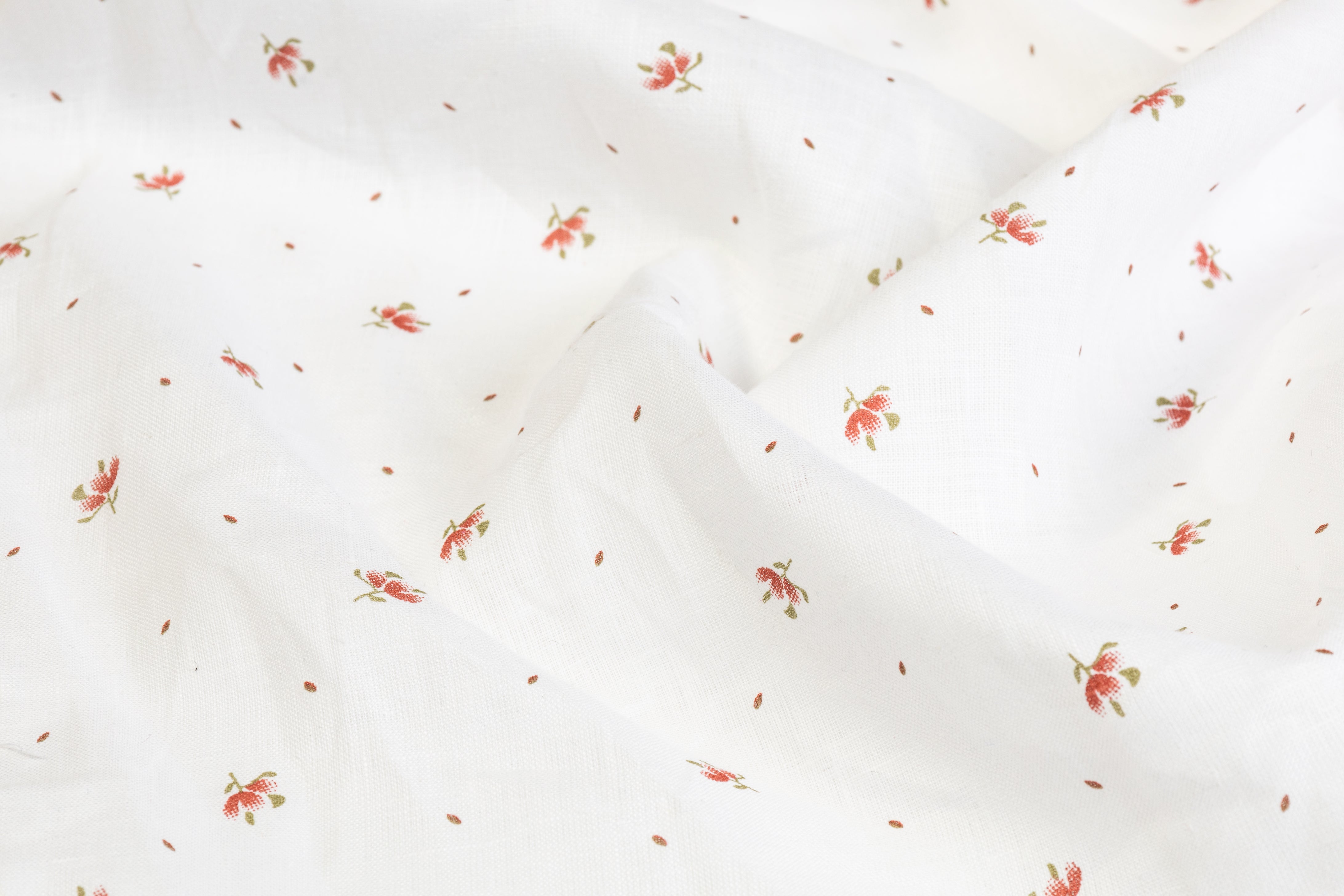 Ditsy Floral Linen - White