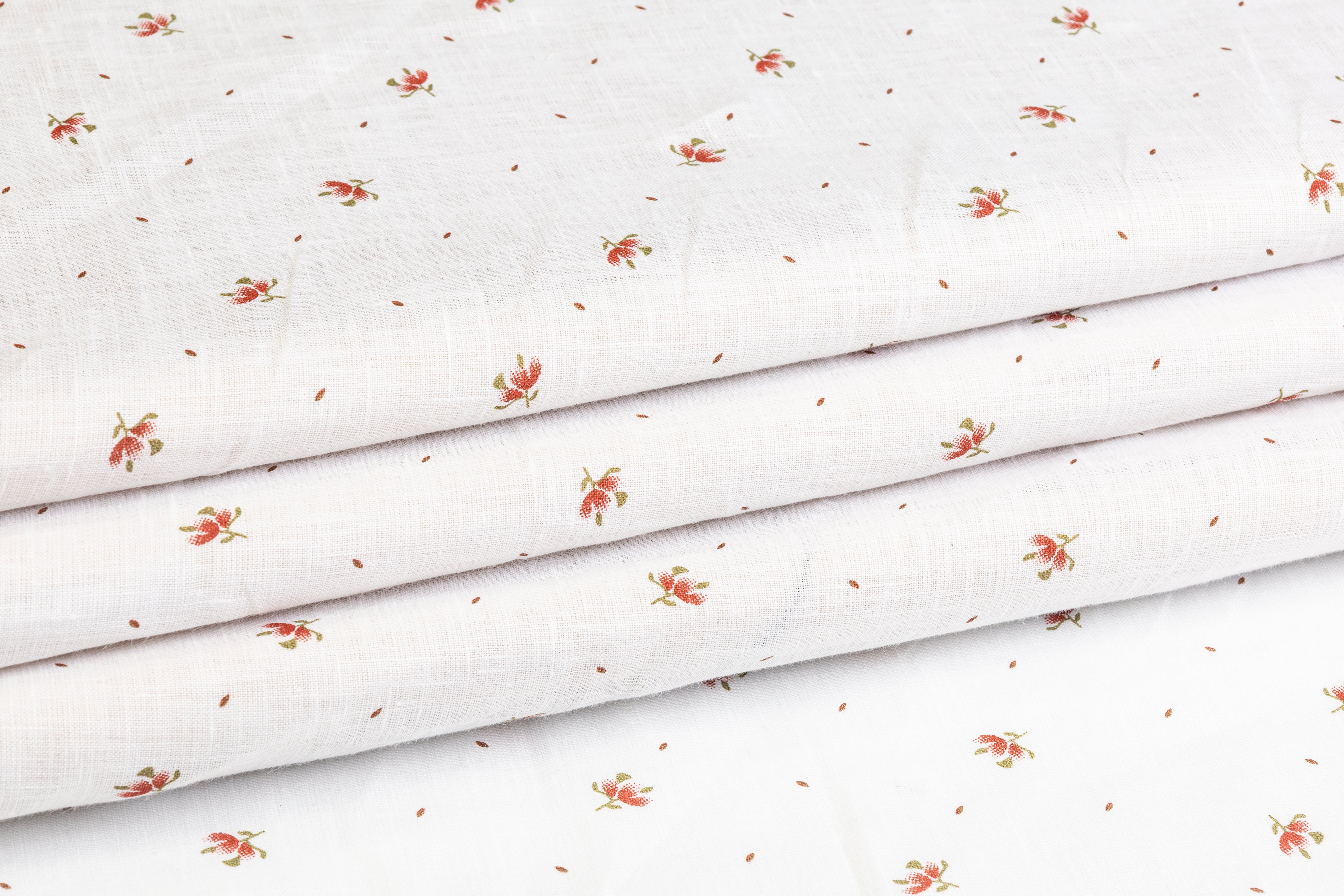 Ditsy Floral Linen - White