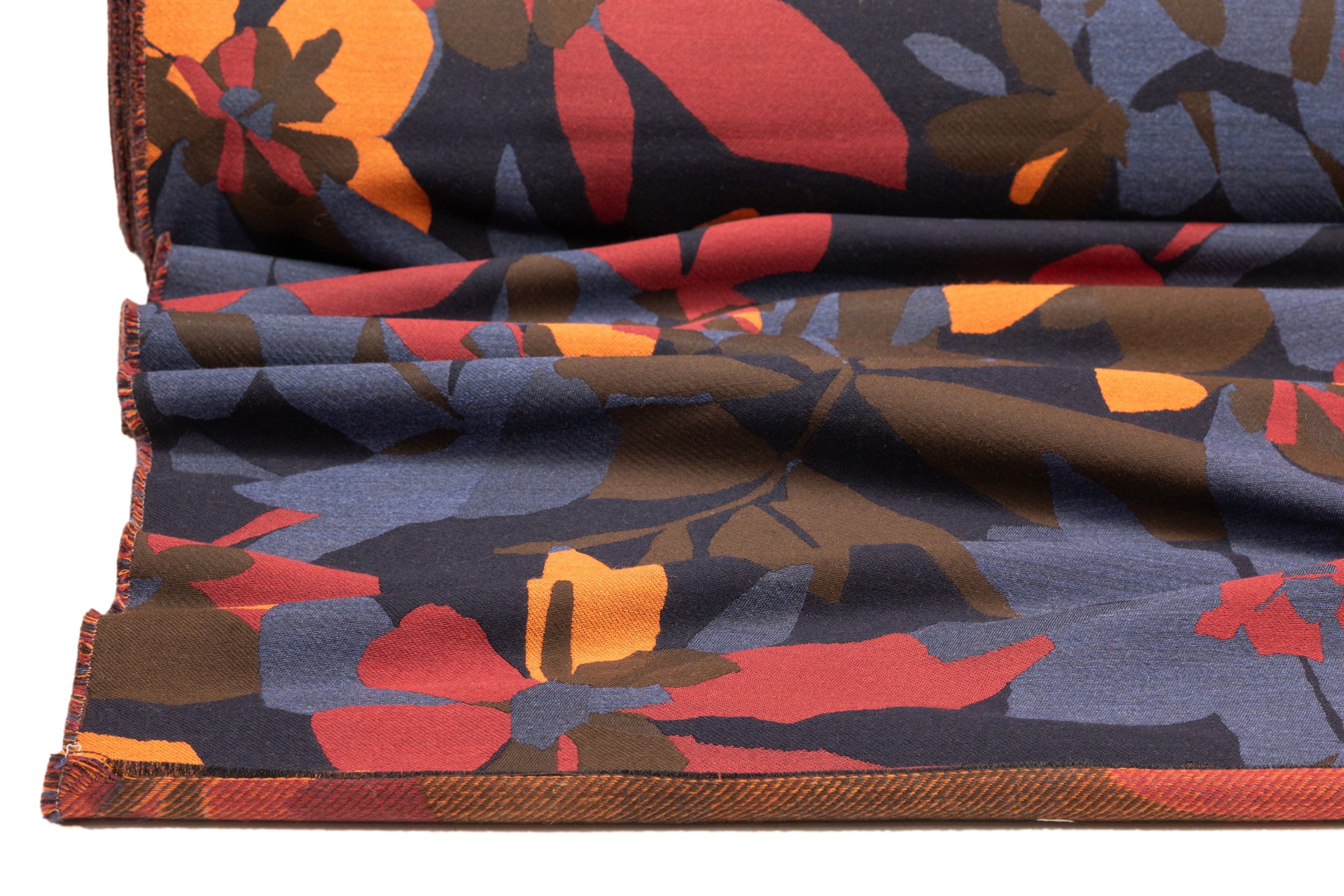 Loro Piana - Floral Silk and Wool Brocade - Blue / Brown / Red / Orange