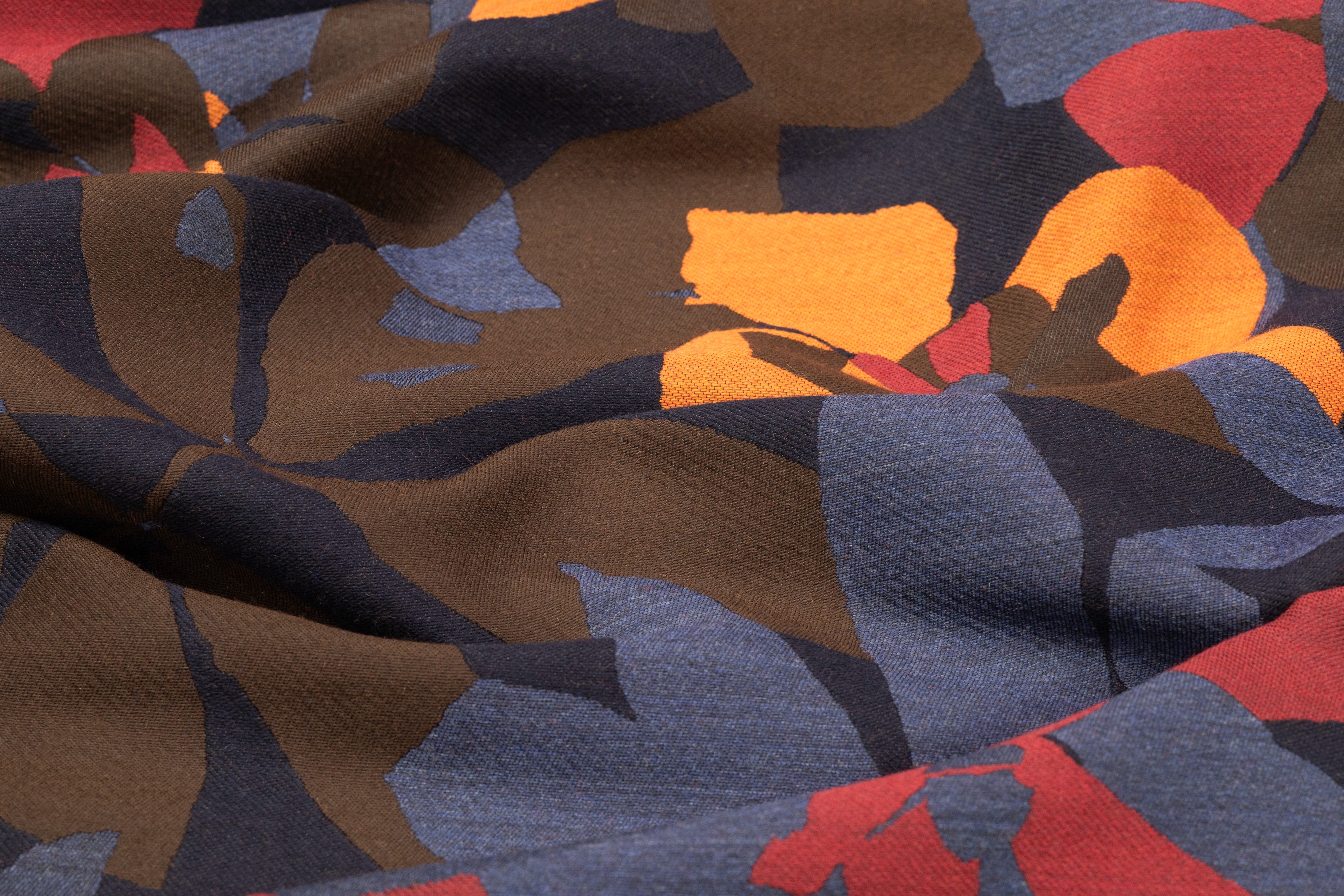 Loro Piana - Floral Silk and Wool Brocade - Blue / Brown / Red / Orange