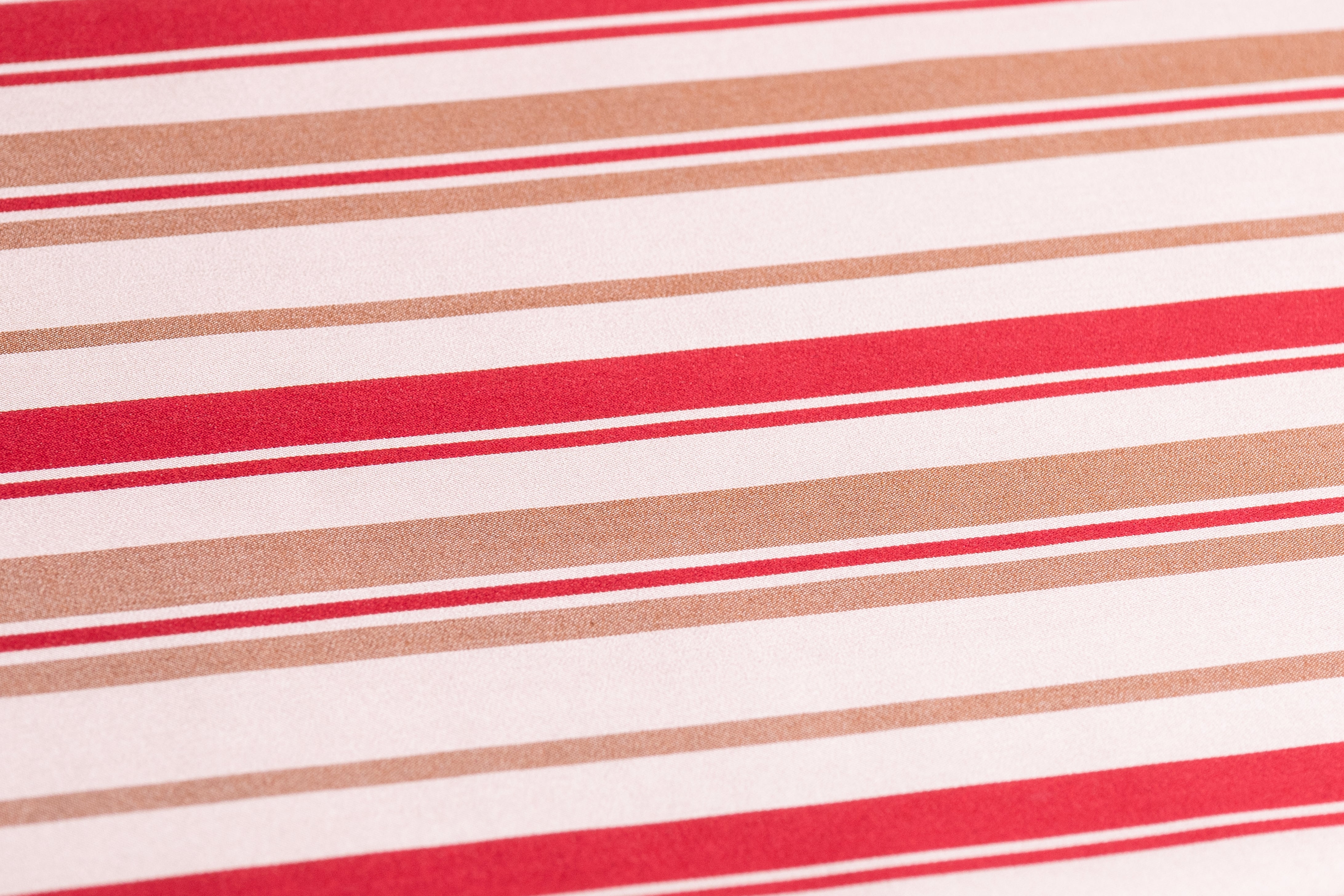 Striped Italian Silk Charmeuse - Red / Copper