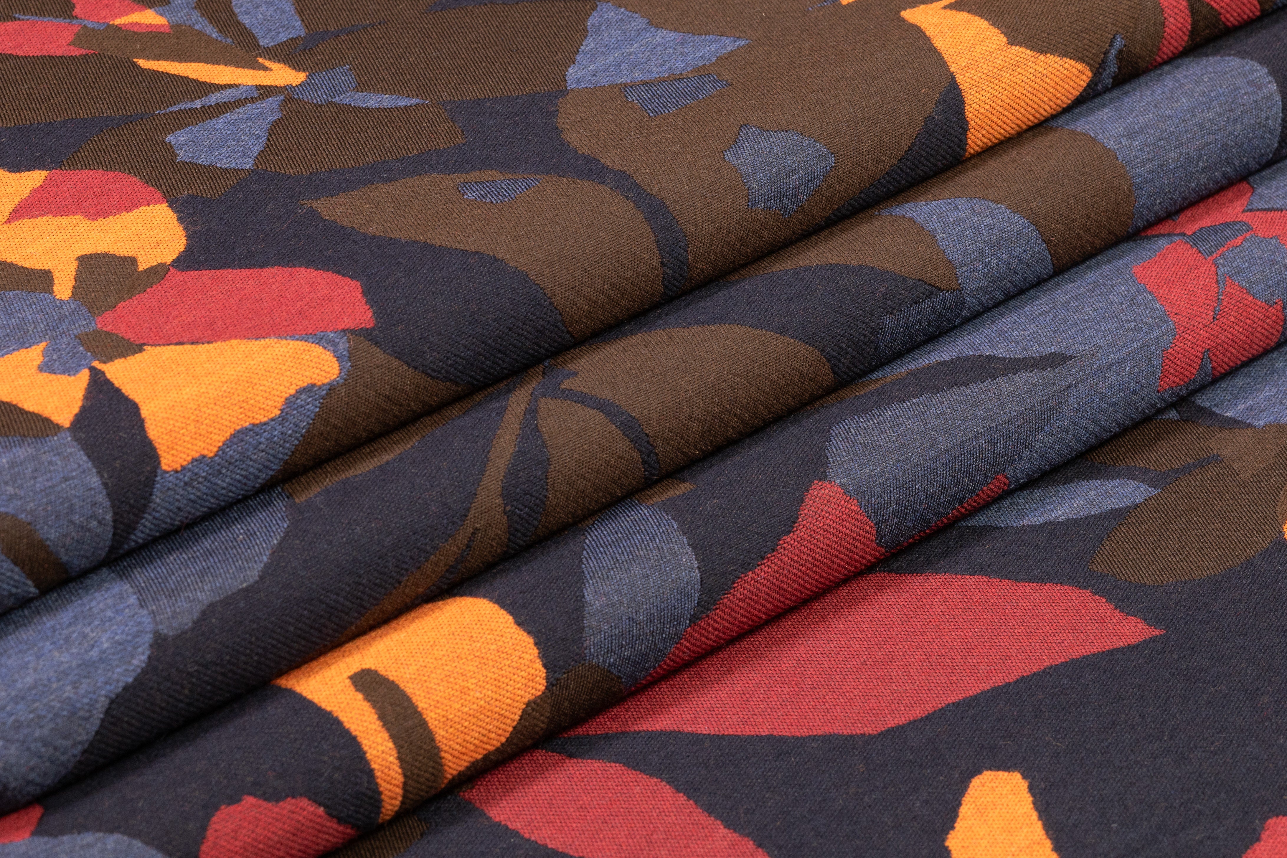 Loro Piana - Floral Silk and Wool Brocade - Blue / Brown / Red / Orange
