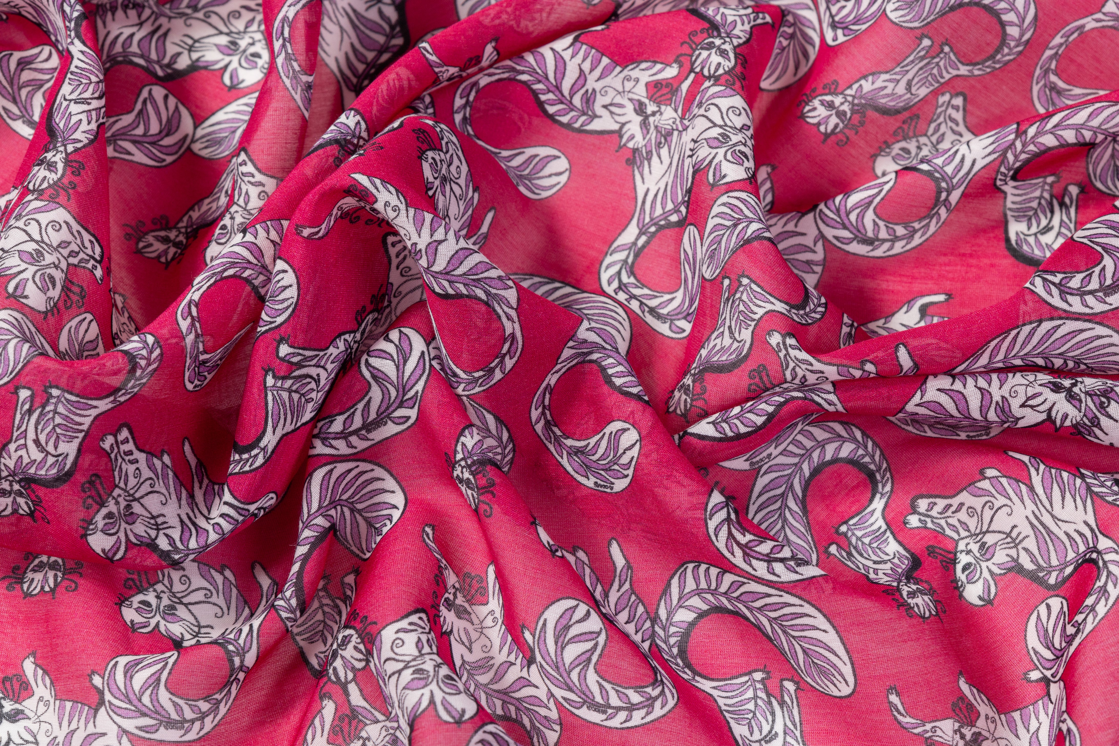 Valentino - Italian Silk Cotton Voile - Raspberry Pink