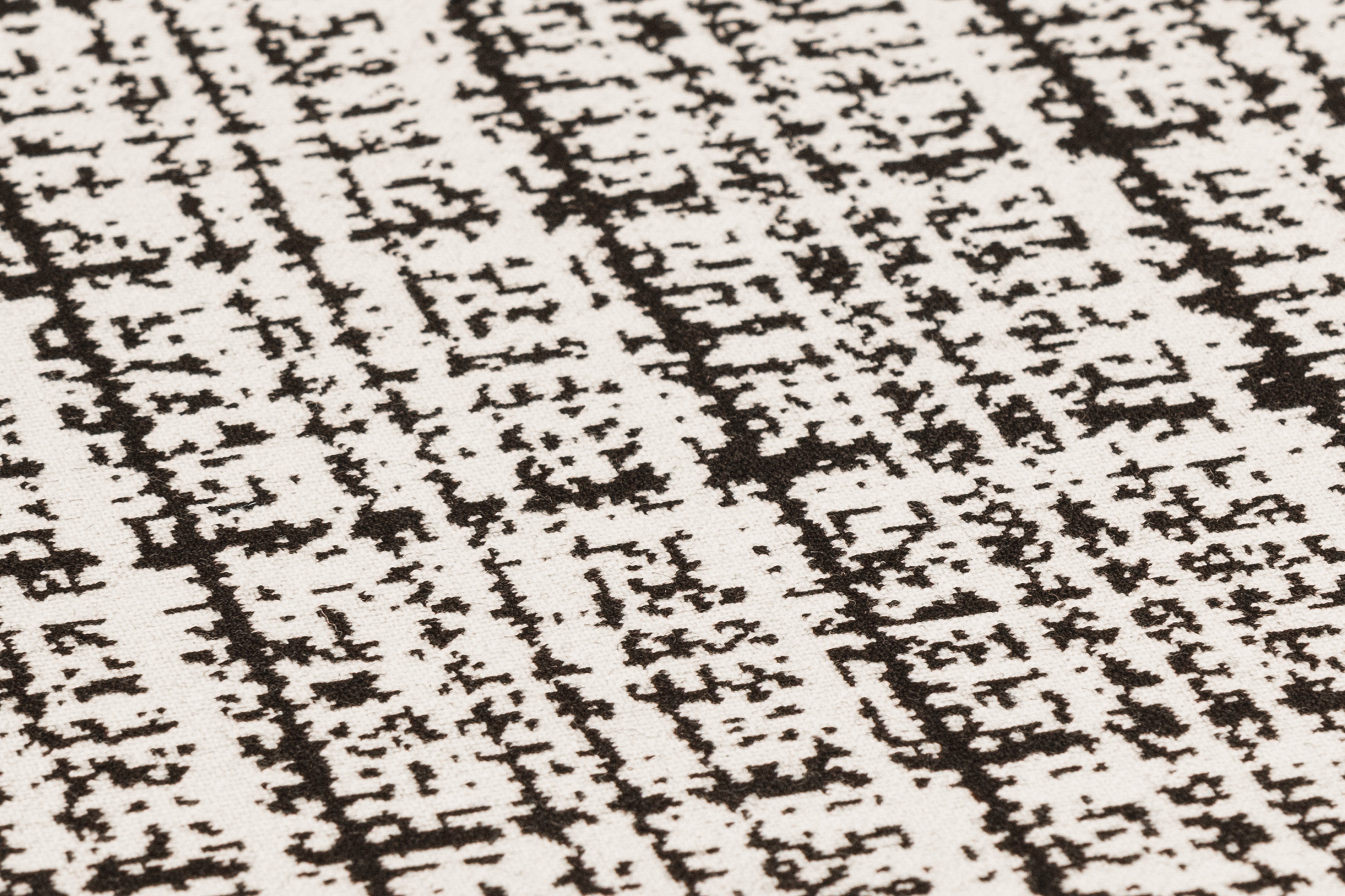 Double Faced Checked Italian Wool Jacquard - Black / Off White