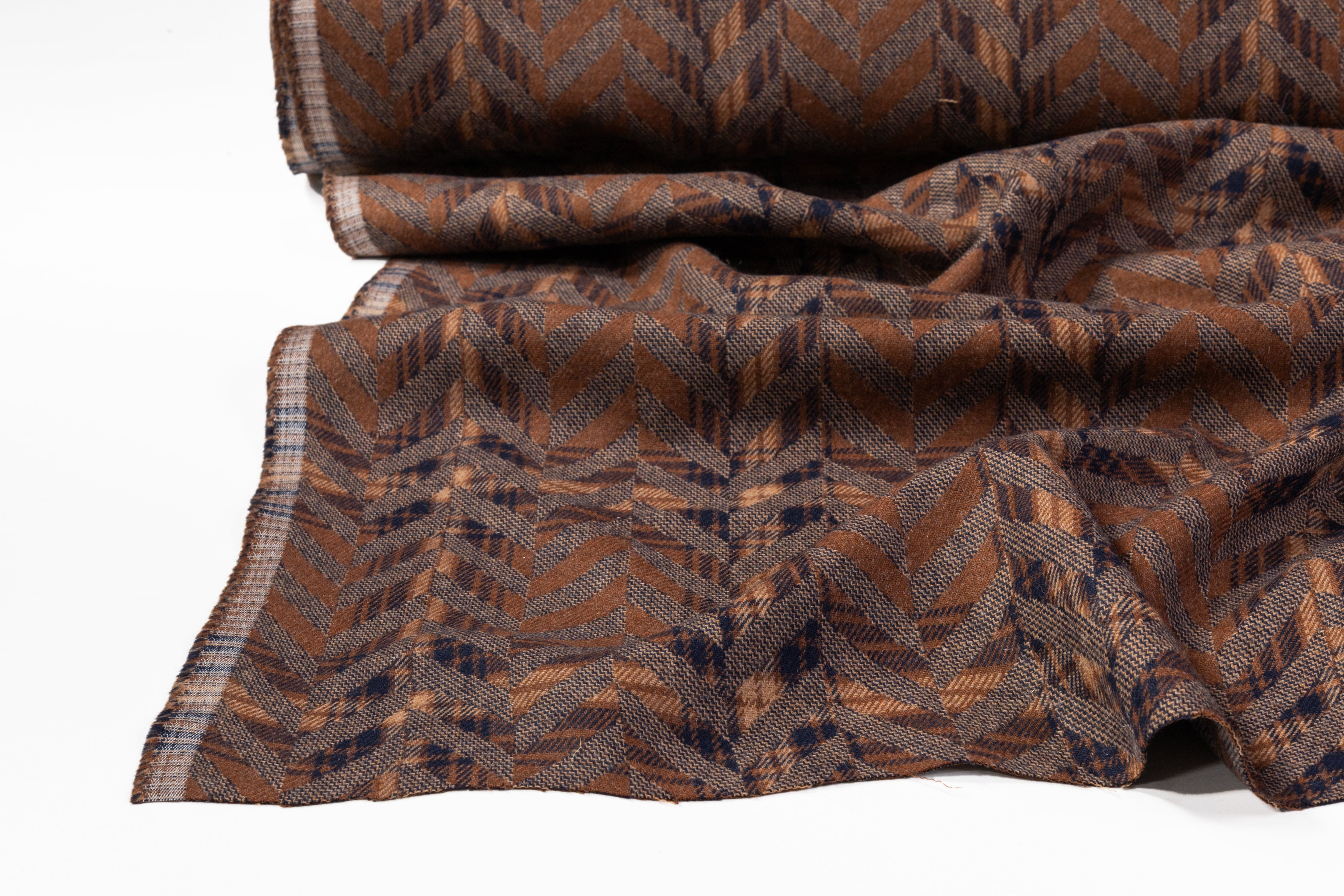 Armani - Italian Wool Coating - Brown / Navy