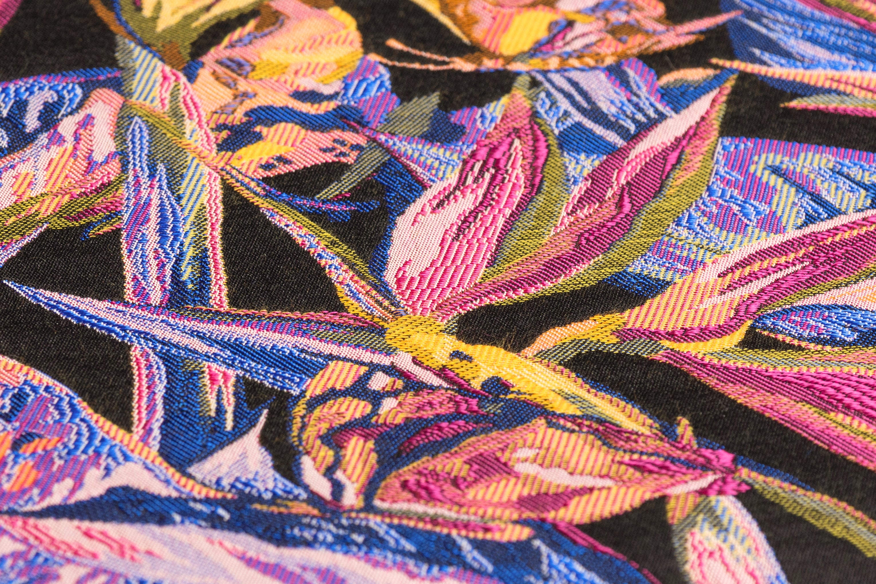 Tropical Italian Brocade - Blue / Fuchsia / Yellow