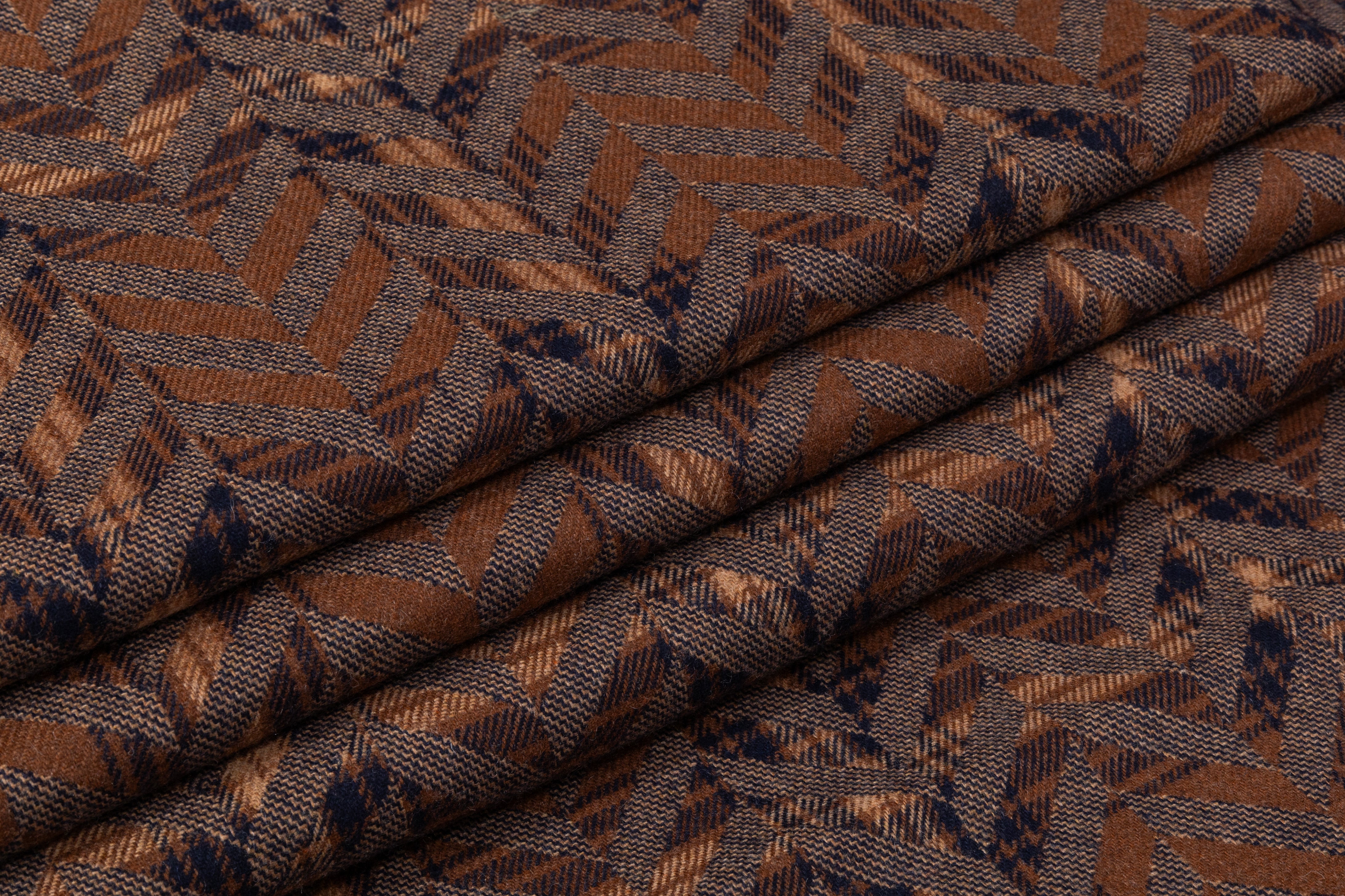 Armani - Italian Wool Coating - Brown / Navy