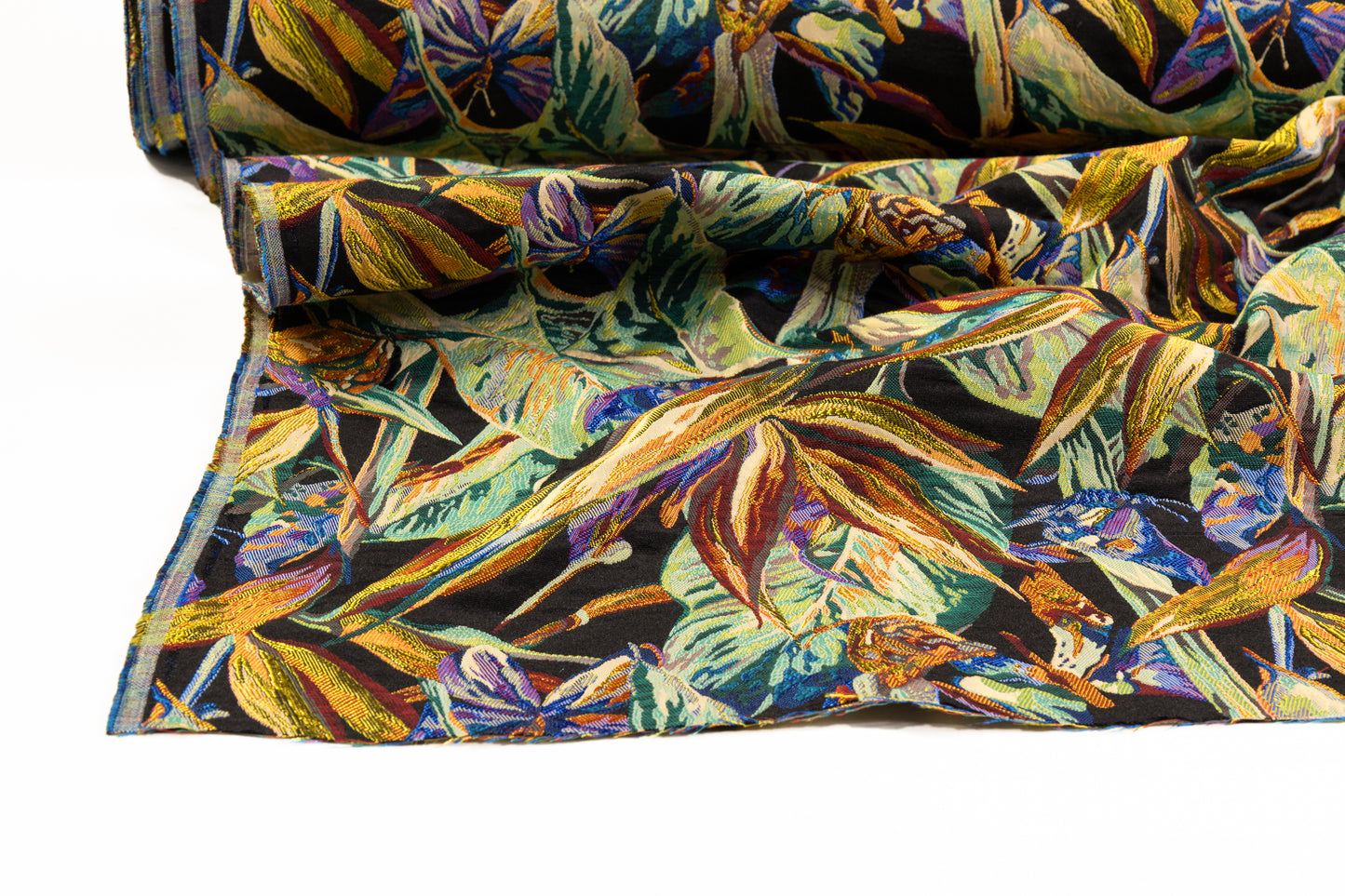 Tropical Italian Brocade - Blue / Green / Yellow