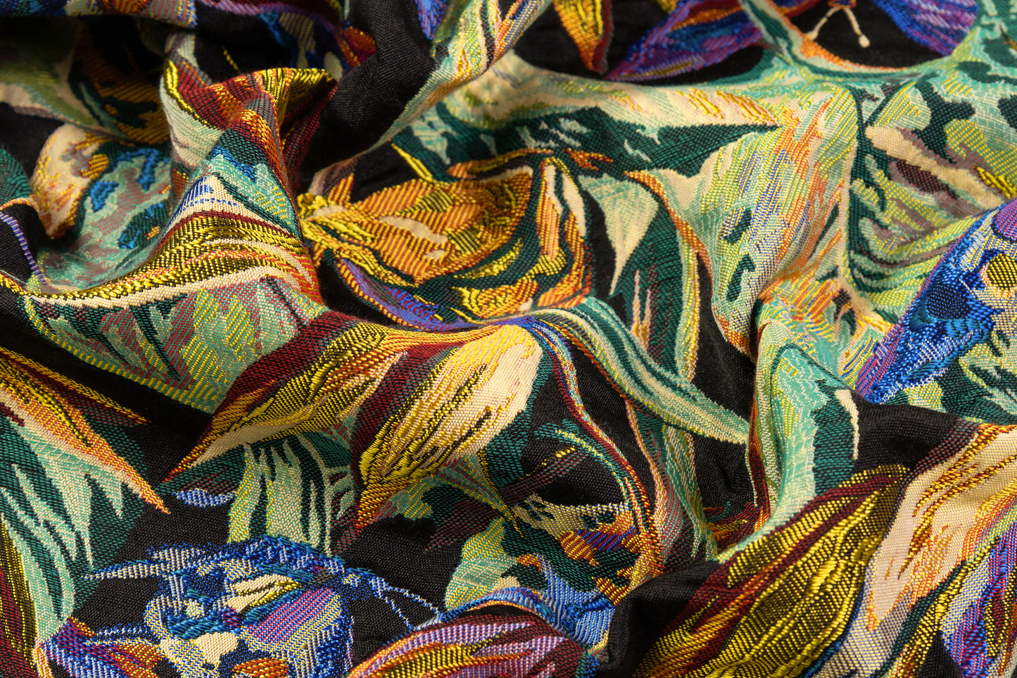 Tropical Italian Brocade - Blue / Green / Yellow