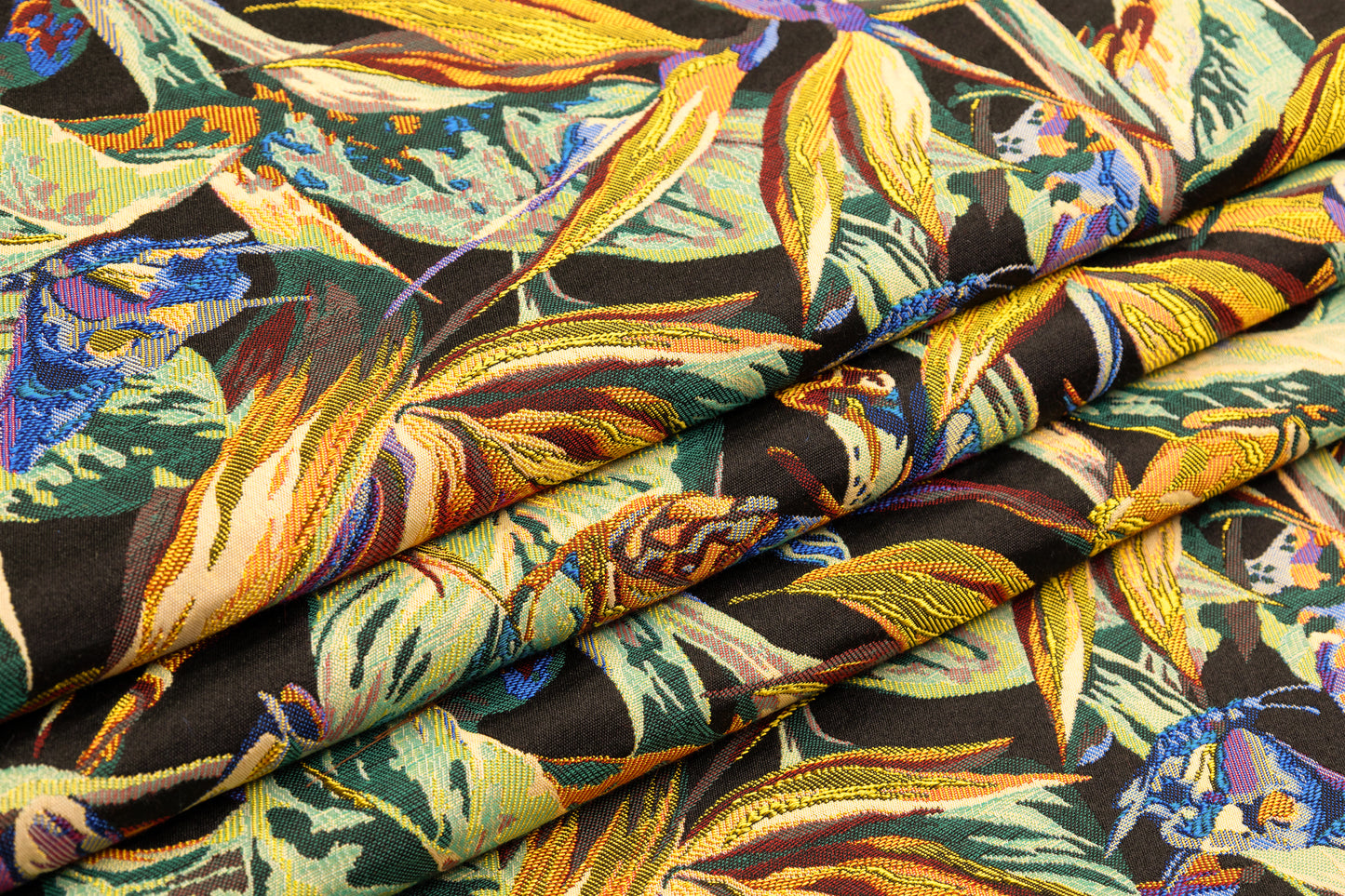 Tropical Italian Brocade - Blue / Green / Yellow