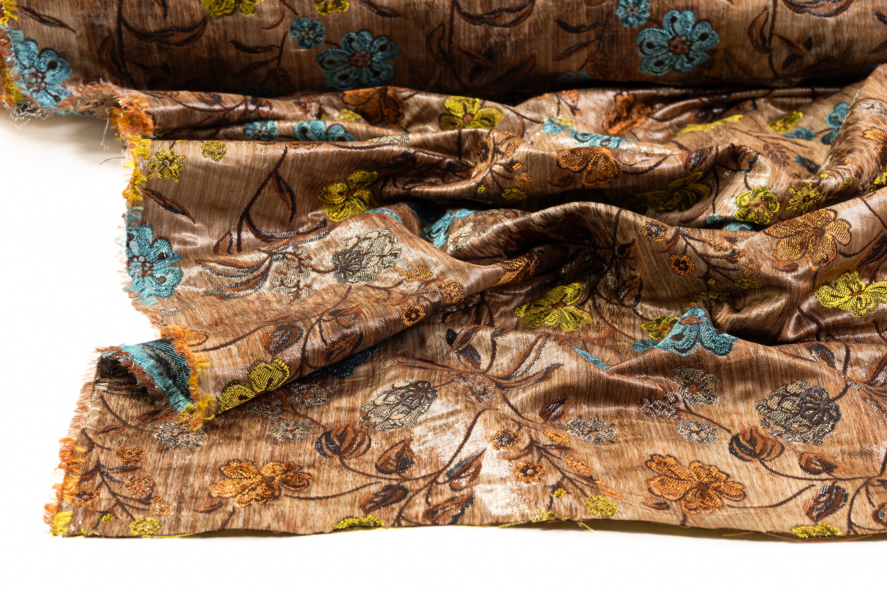 Floral Italian Chiné Brocade - Brown