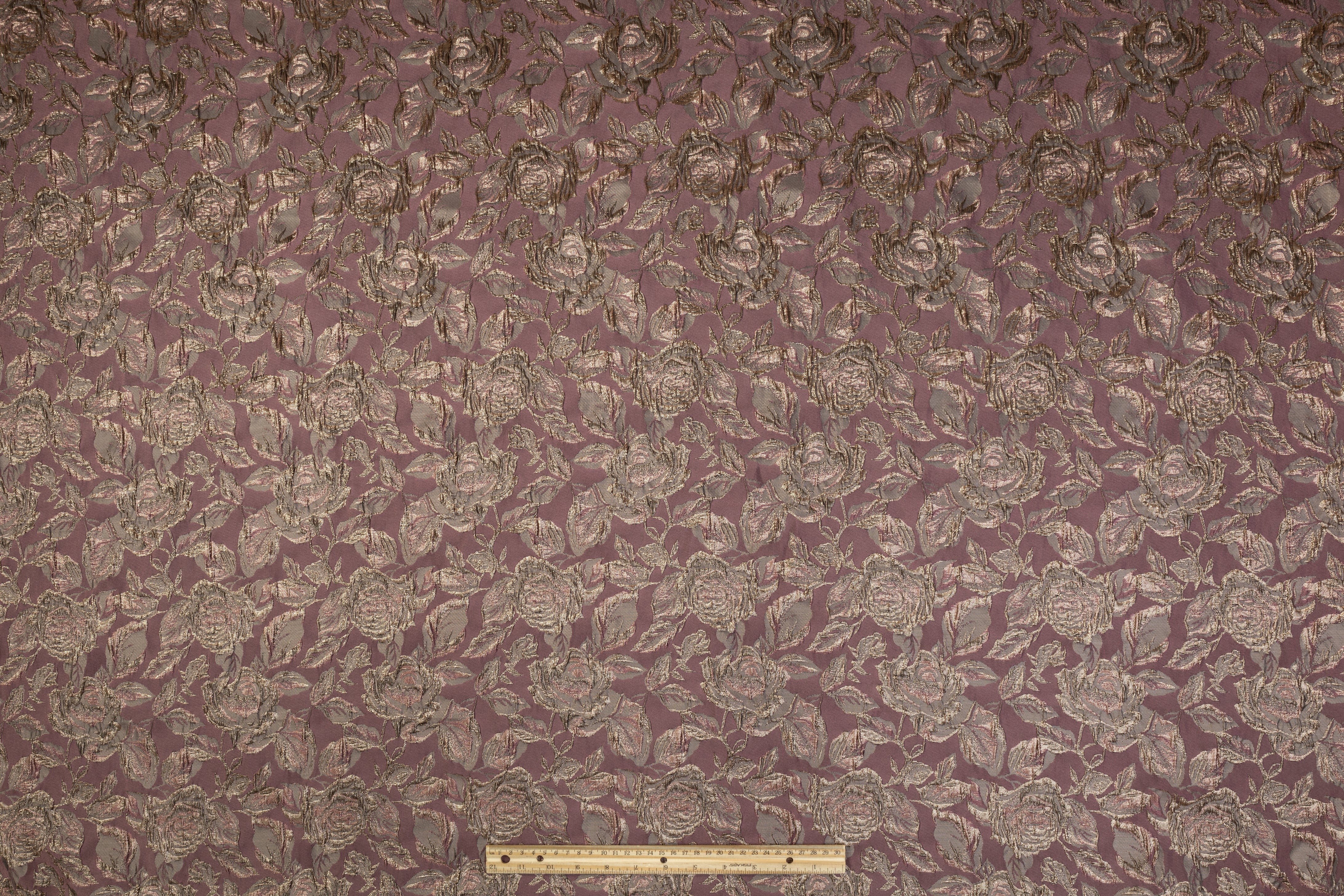 Floral Metallic Crushed Brocade - Mauve