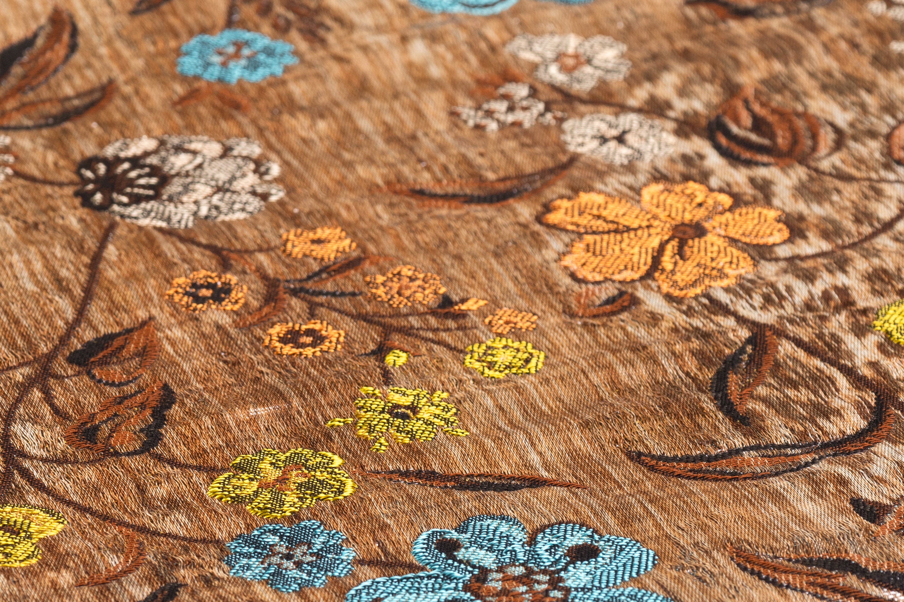 Floral Italian Chiné Brocade - Brown