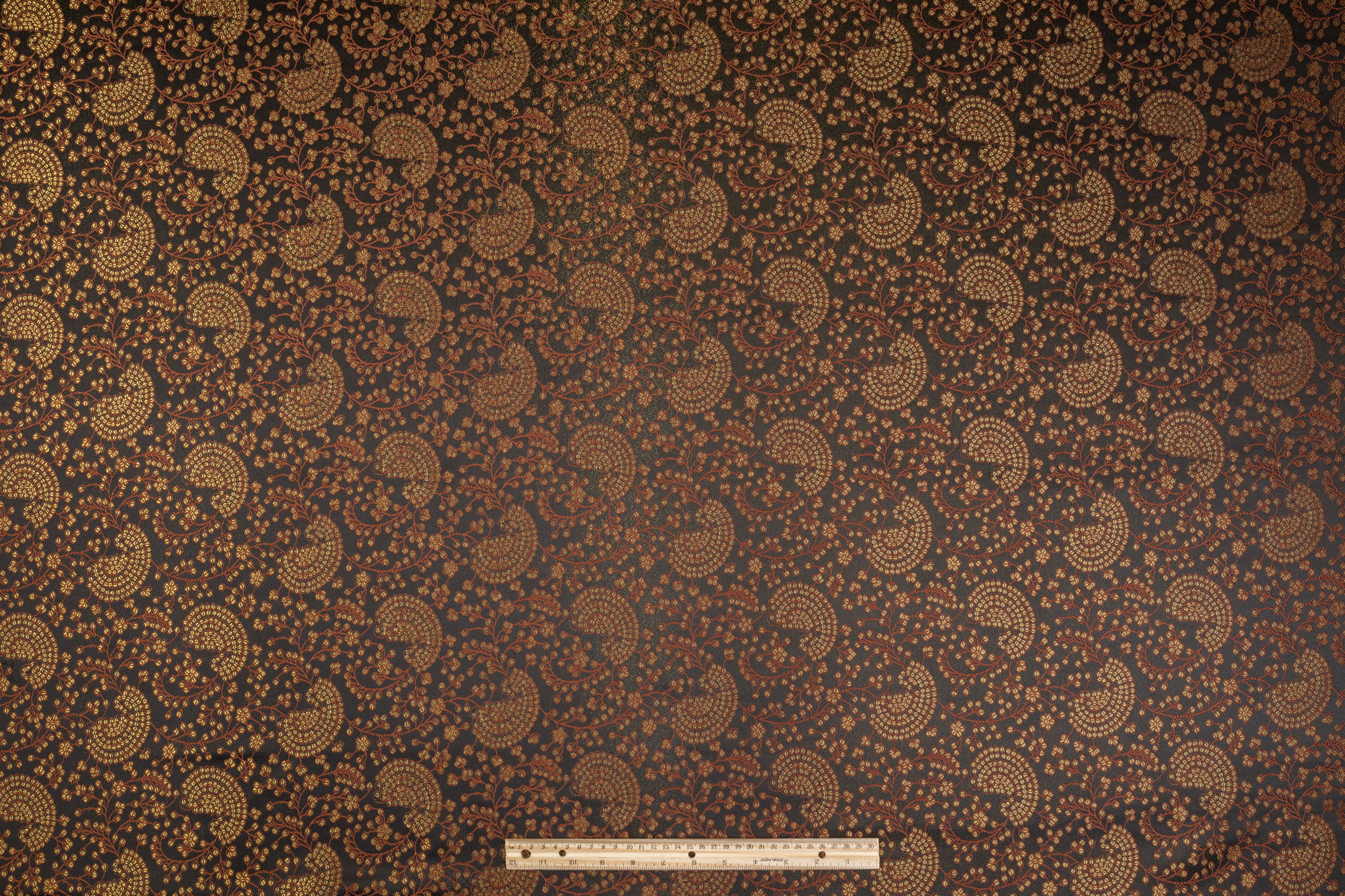 Metallic Scroll Brocade - Bronze / Gold