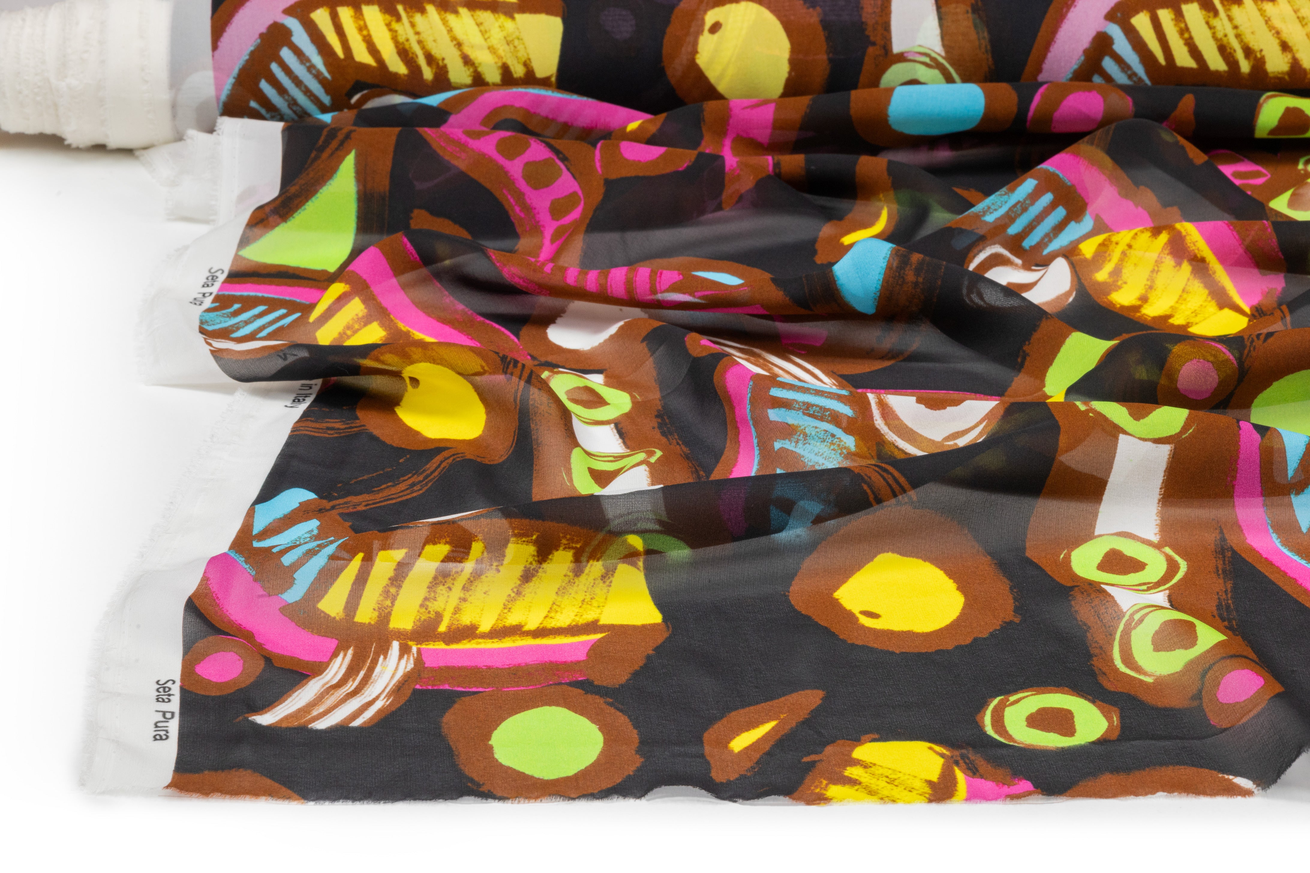 Abstract Italian Silk Chiffon - Multicolor