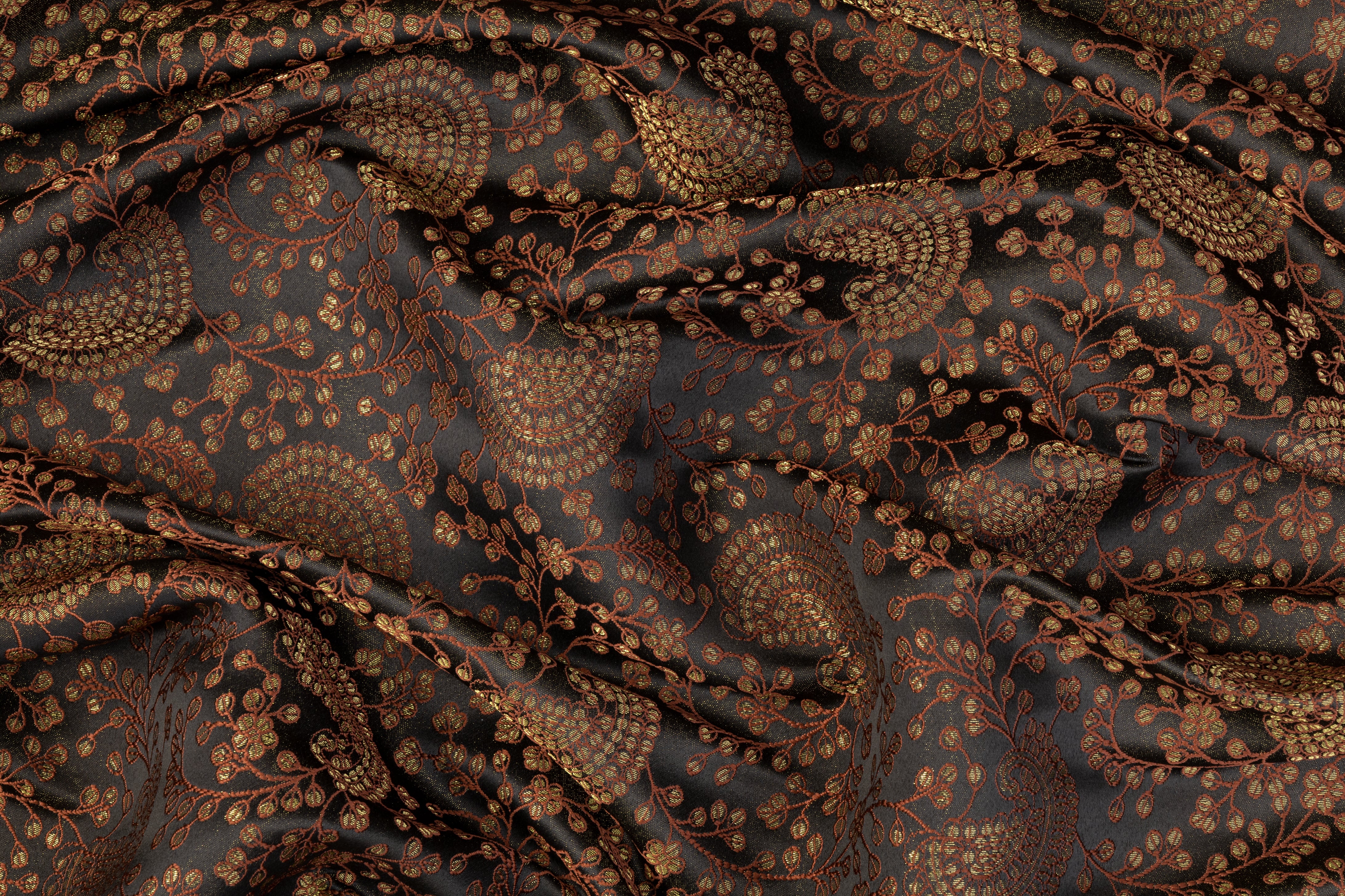 Metallic Scroll Brocade - Bronze / Gold