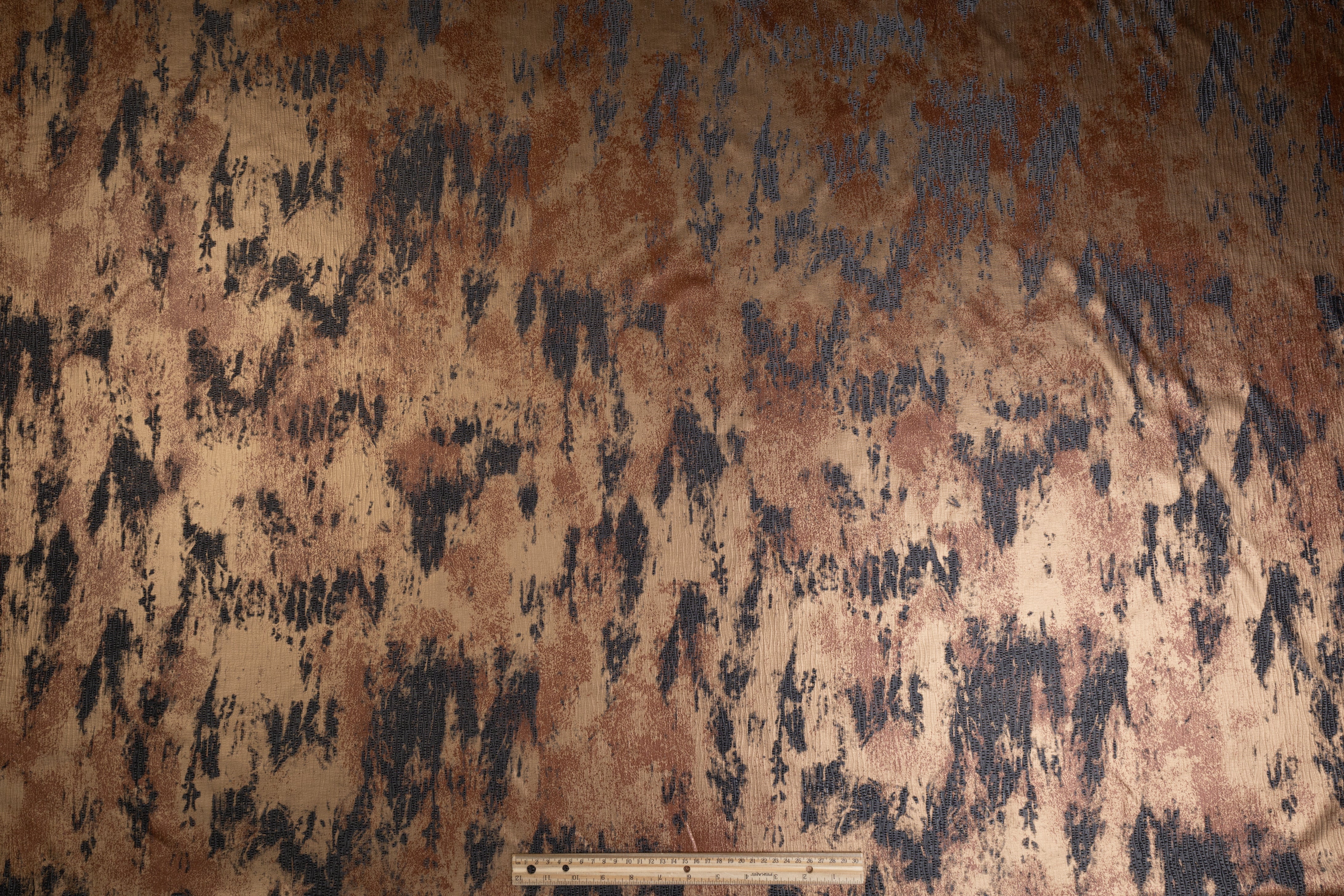 Abstract Metallic Brocade - Copper / Gray