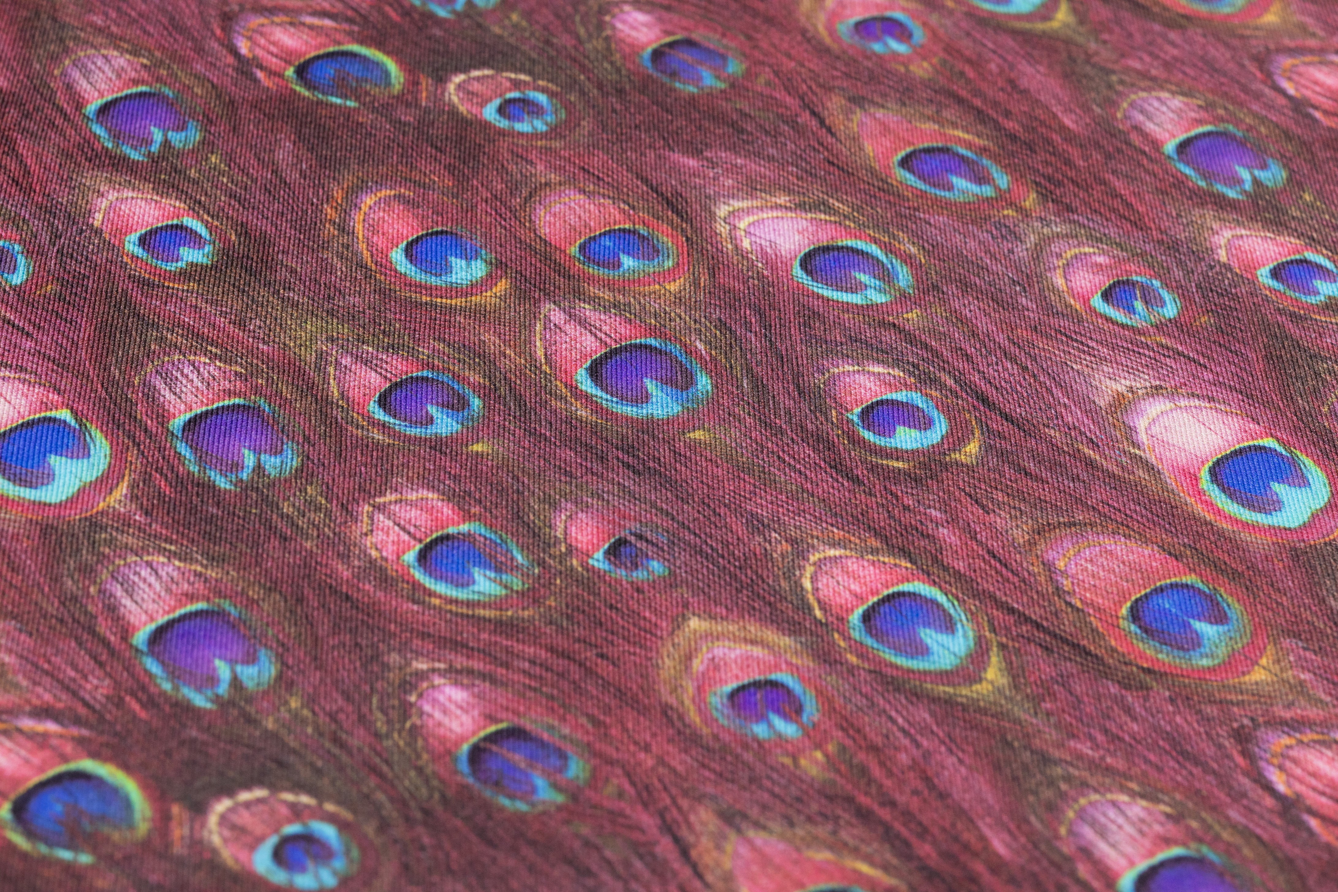 Peacock Italian Silk Twill - Dusty Rose / Blue