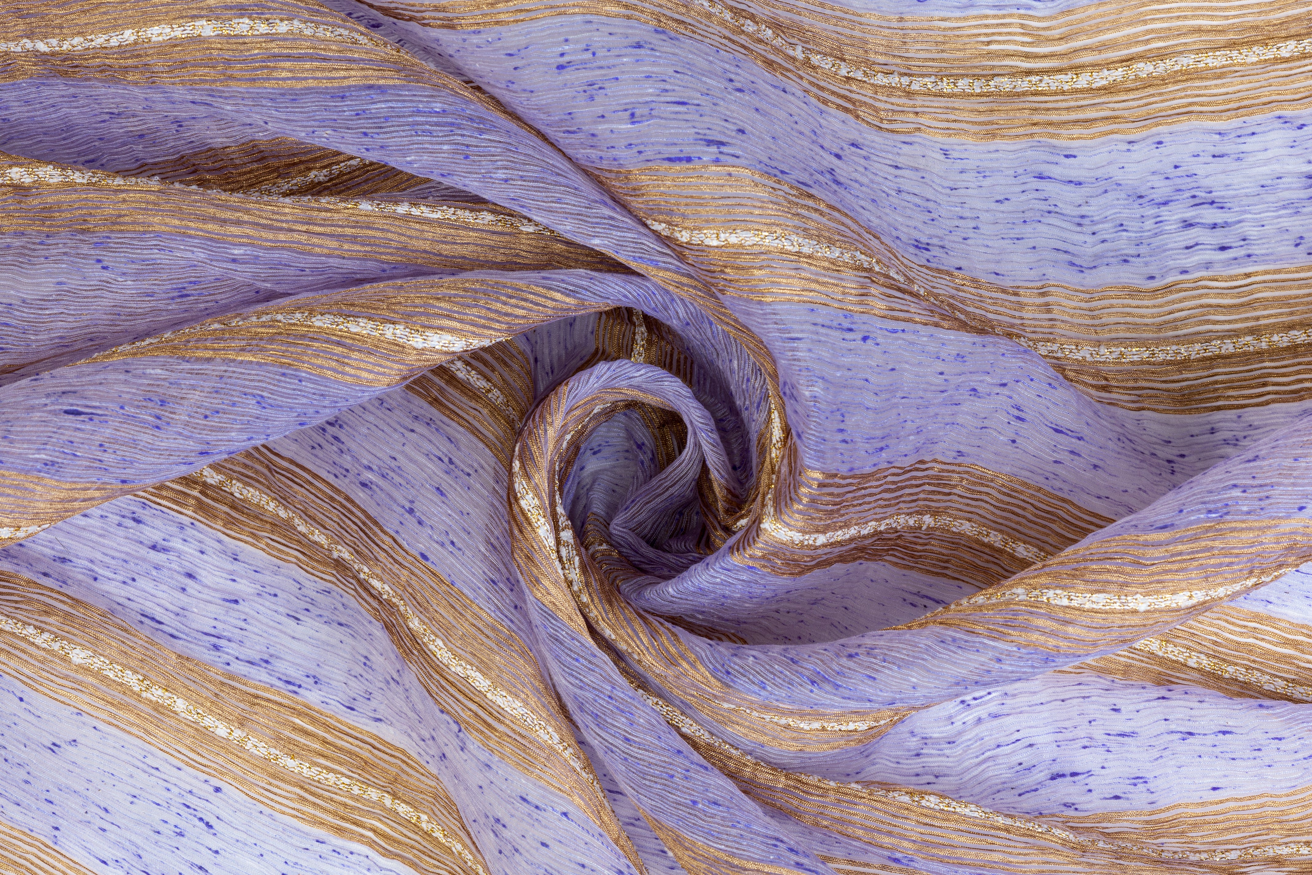 Crushed Metallic Organza - Periwinkle / Copper