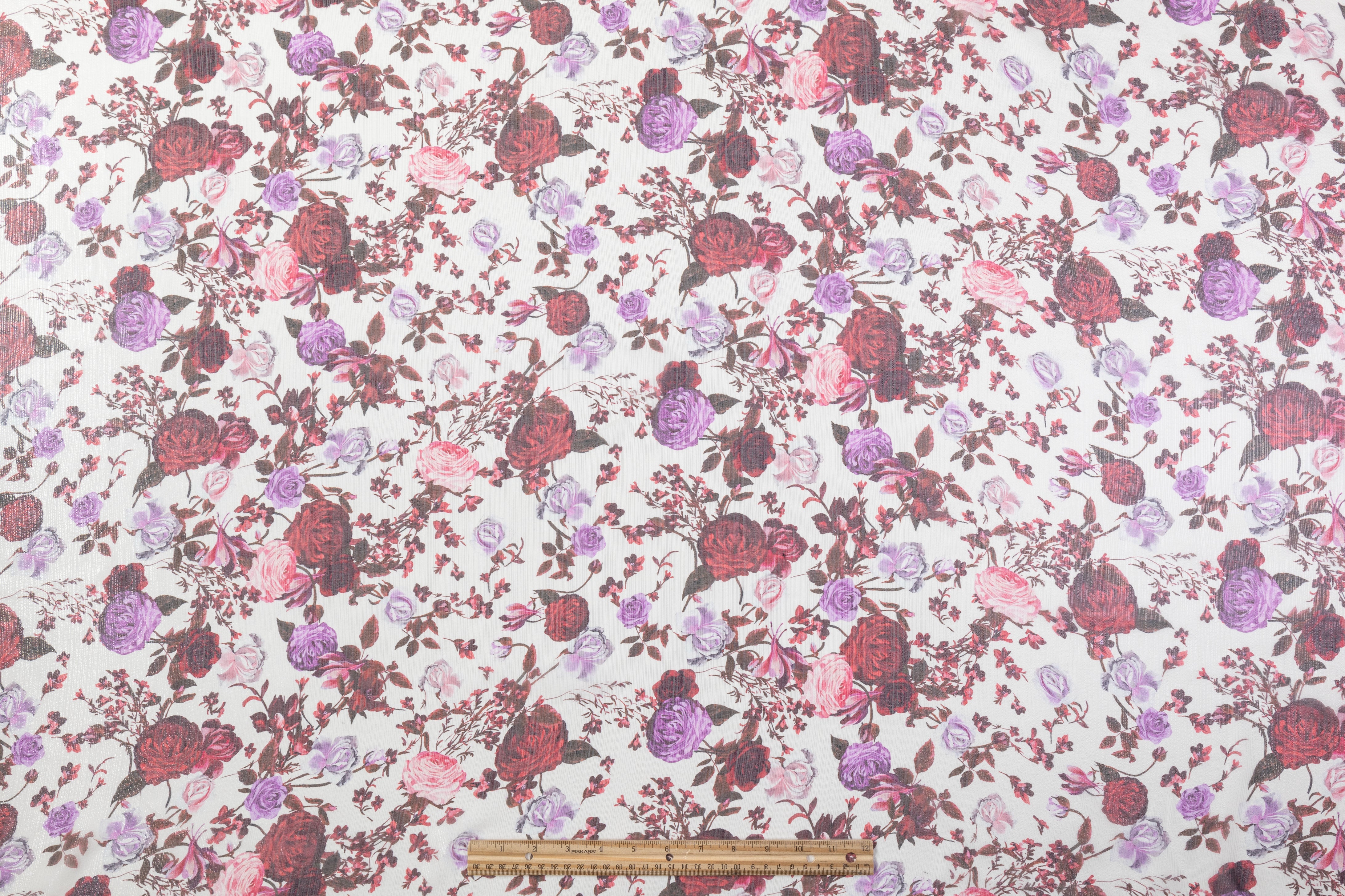 Emanuel Ungaro - Silk Chiffon Lamé - Burgundy / Pink / Purple