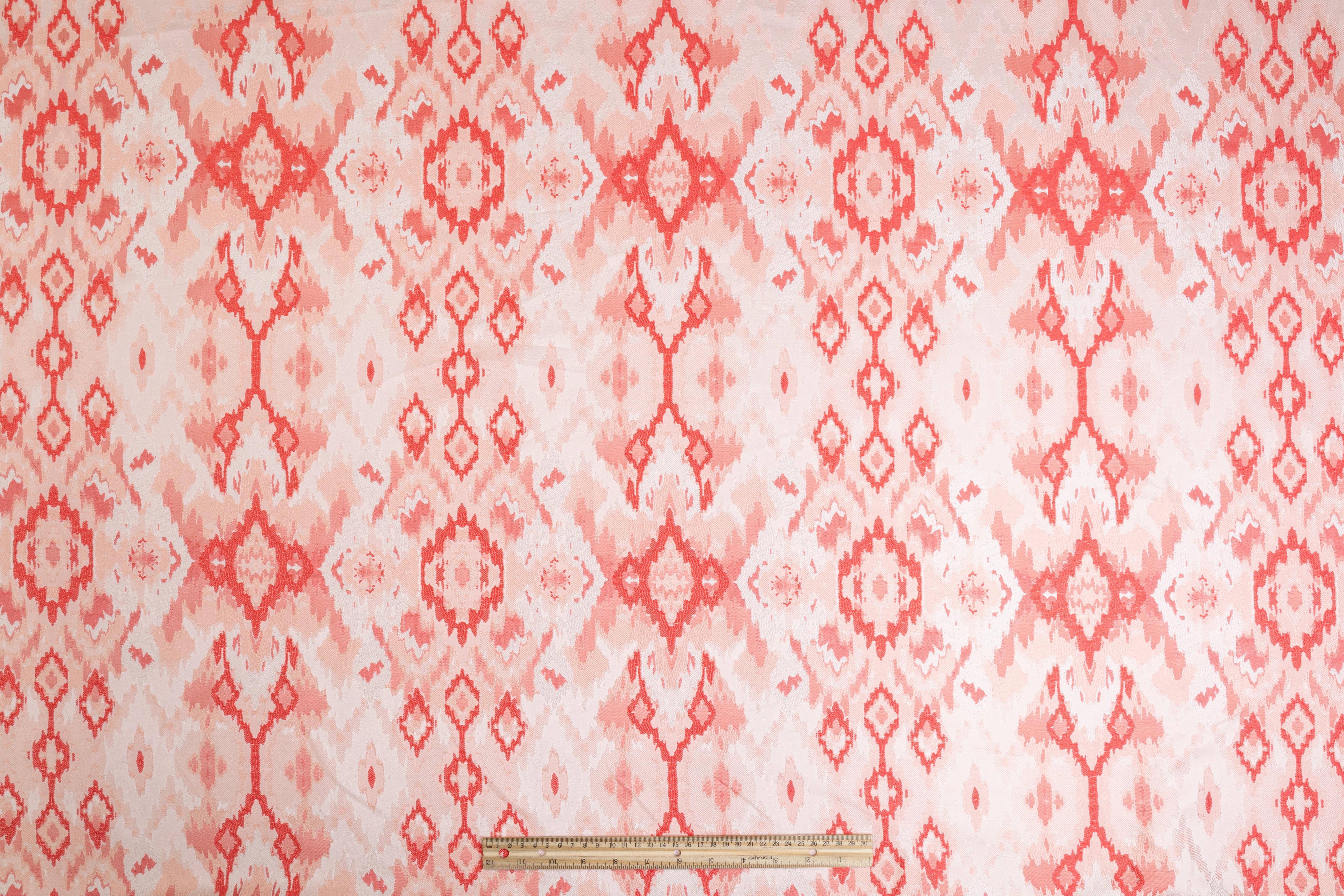 Ikat Brocade - Coral Pink