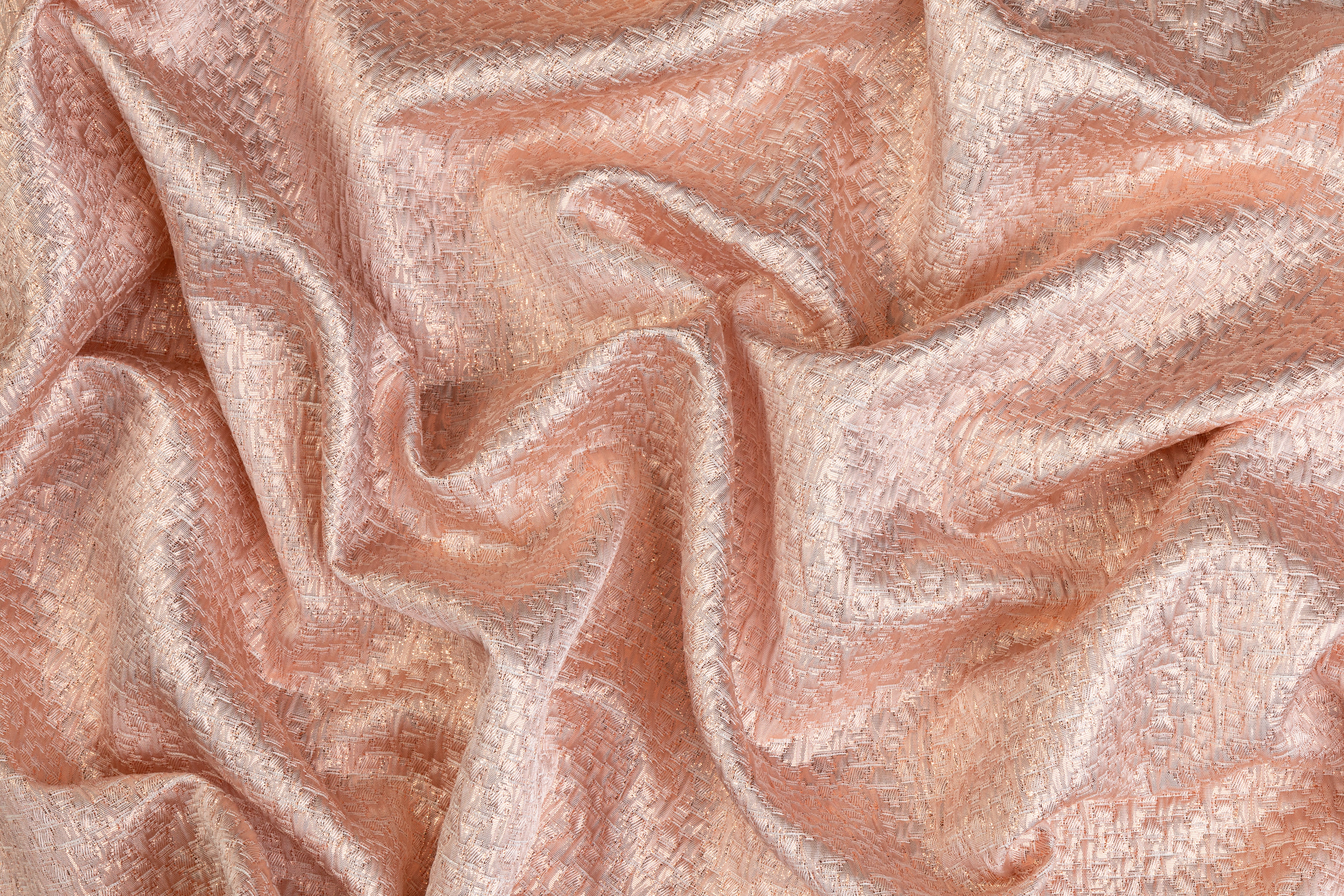 Crushed Metallic Brocade - Rose Gold