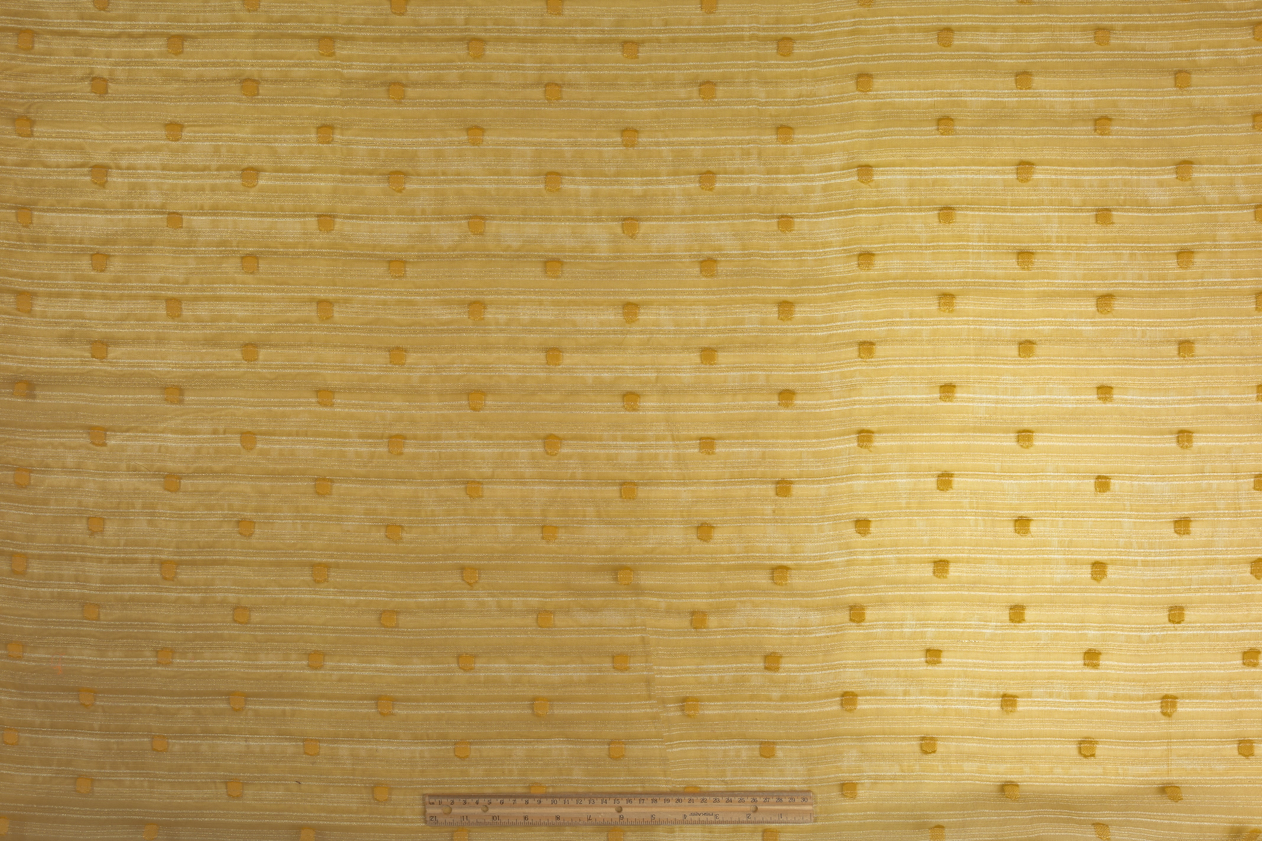 Metallic Striped Organza - Mustard Yellow