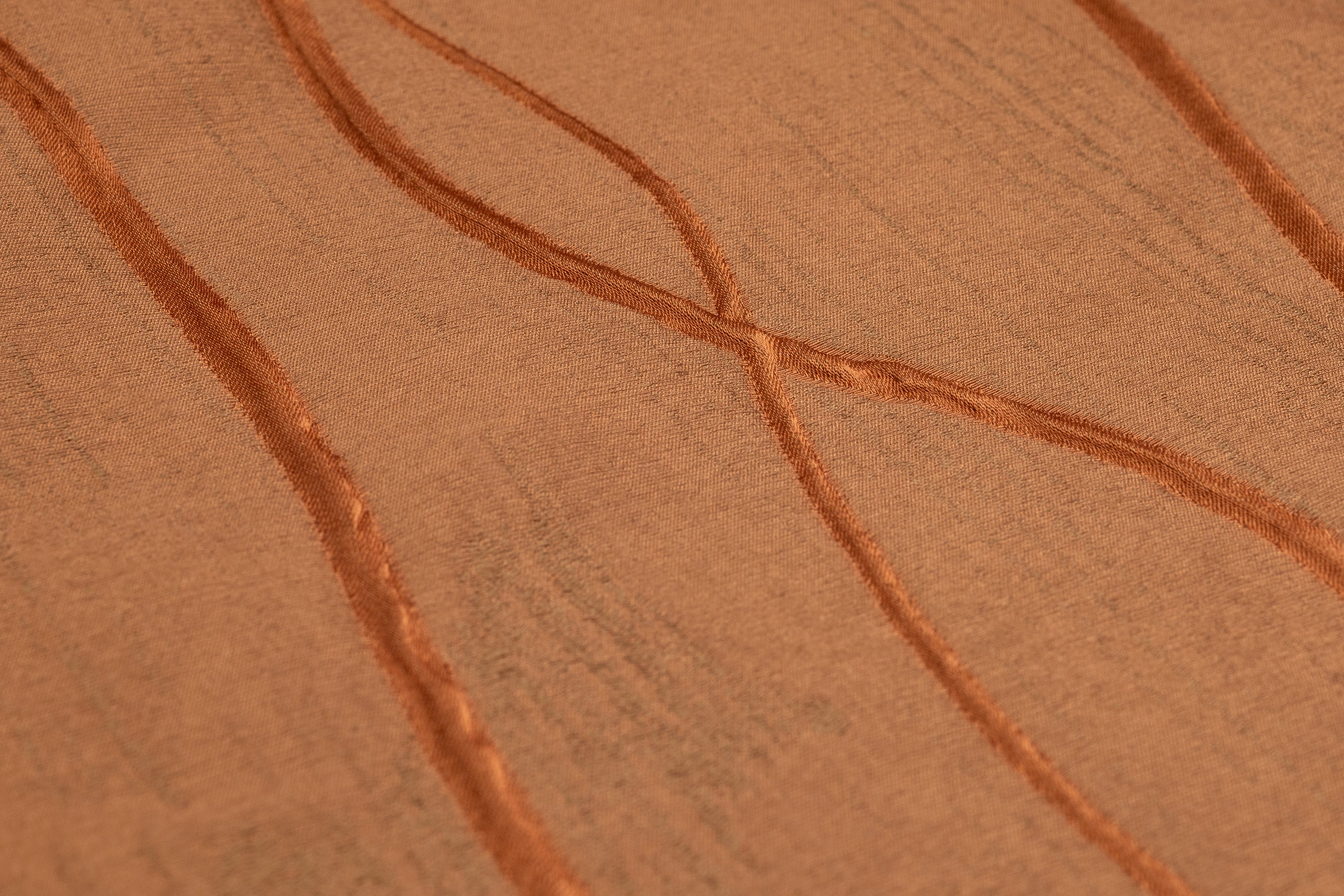 Abstract Italian Silk Blend Cloqué Brocade - Copper