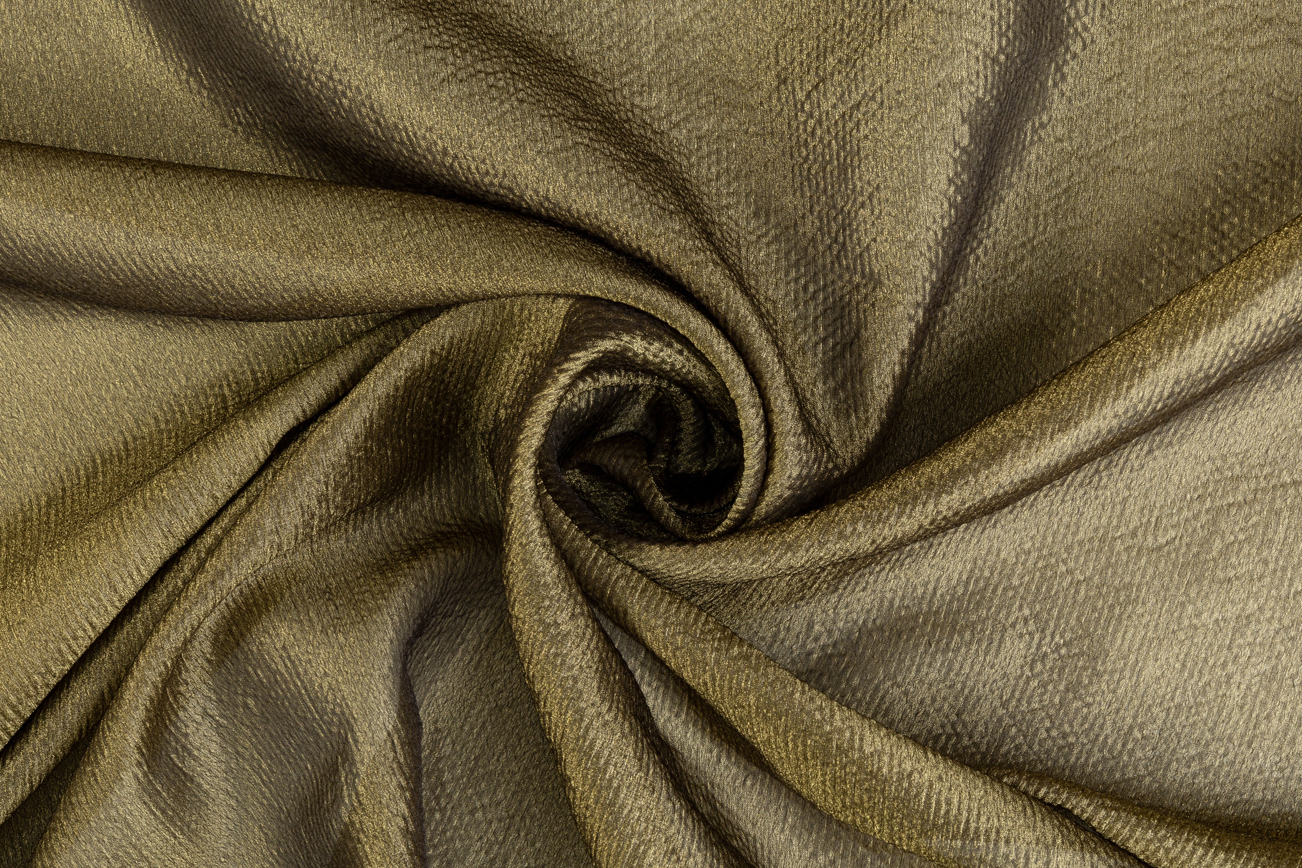 Crushed Metallic Iridescent Organza - Gold / Navy