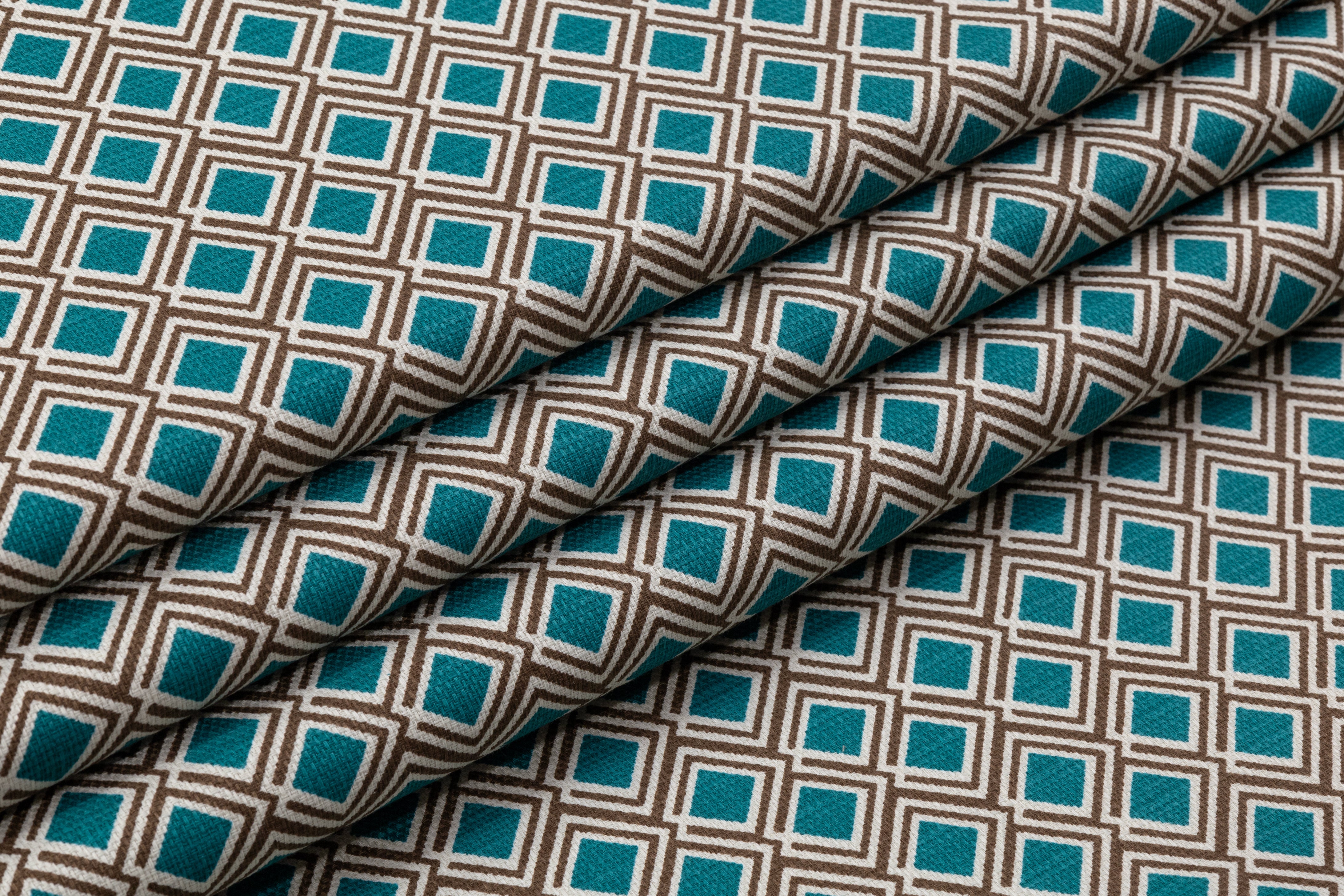 Max Mara - Textured Cotton Print - Teal / Brown / White